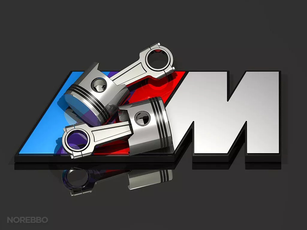 3D illustration of a BMW M logo