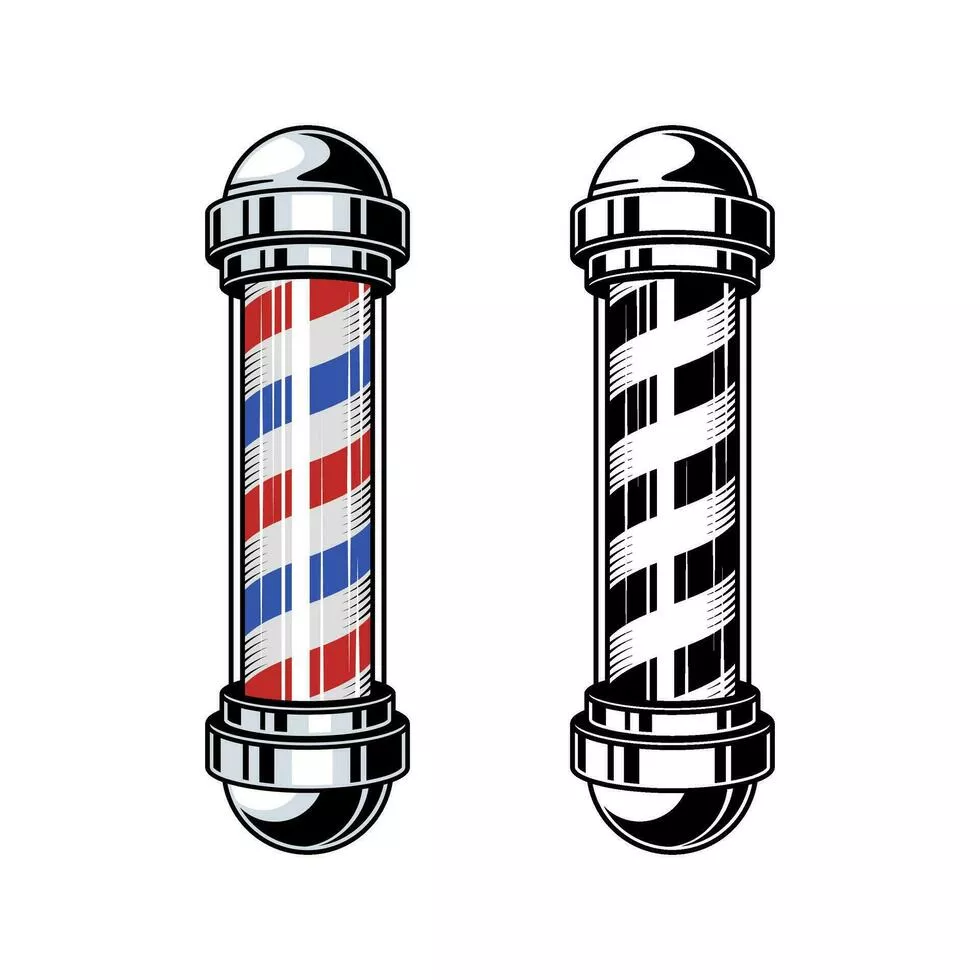 Barber Pole Vector Art, Icon