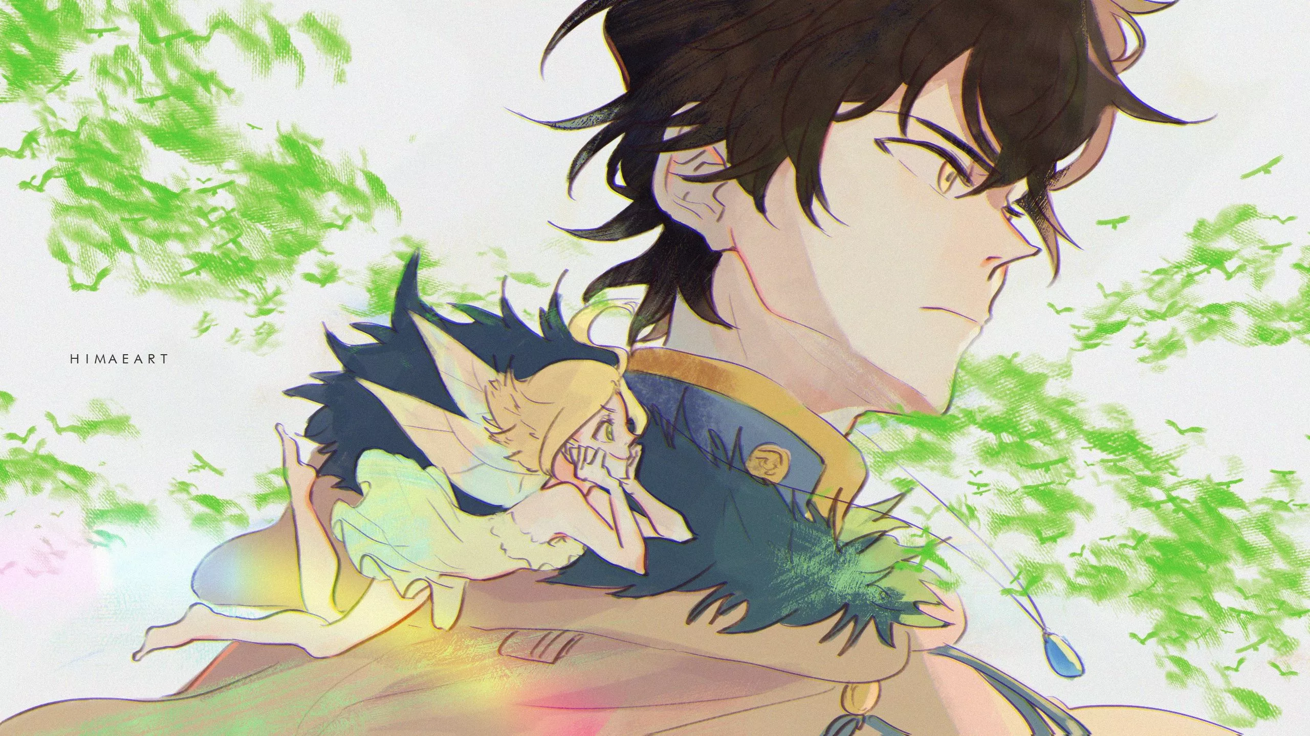 Wallpaper yuno, Black Clover, Sylph for mobile and desktop, section арт, resolution 2560x1440