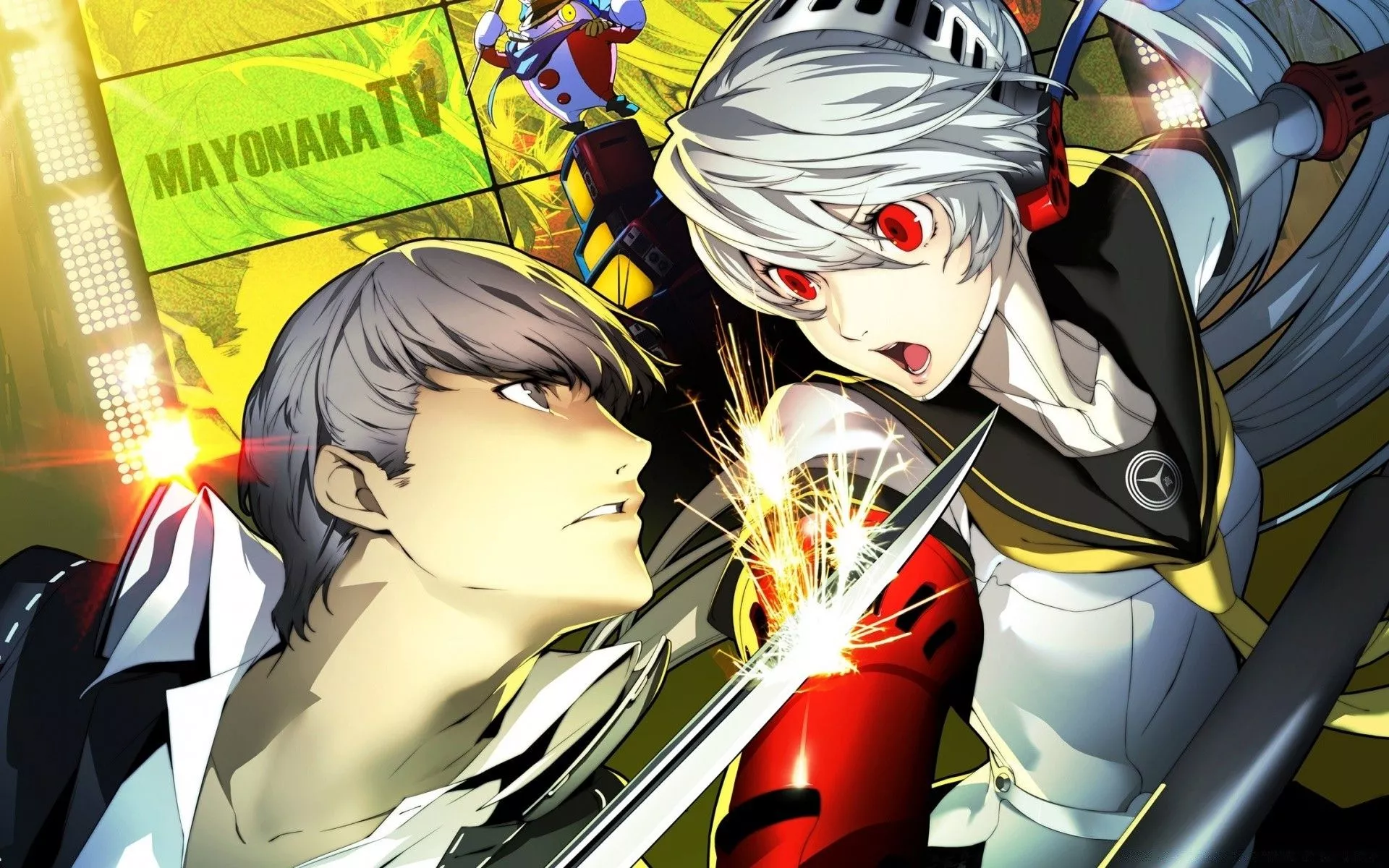 Two anime characters in battle