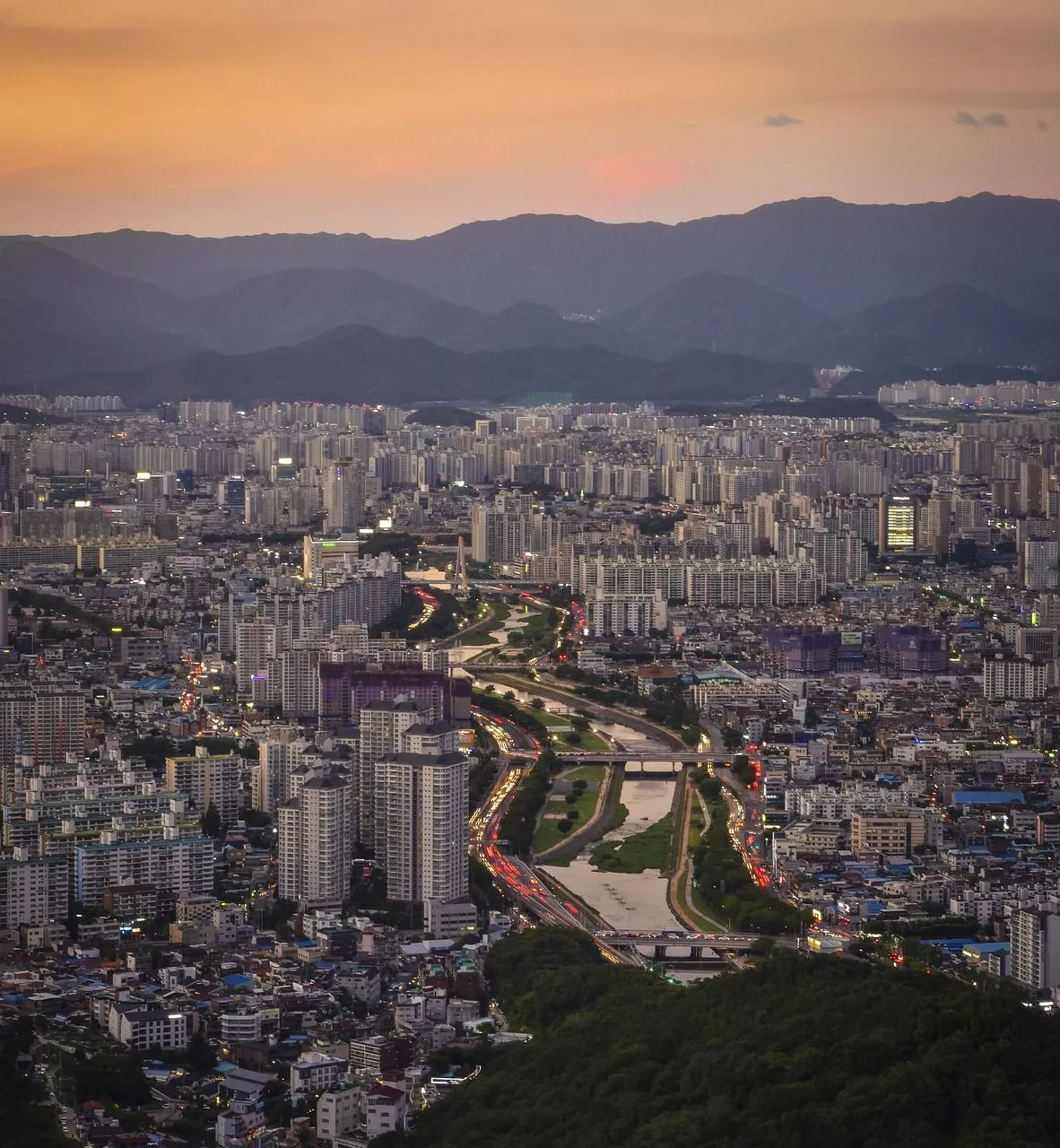 South Korea Daegu Sunset photo