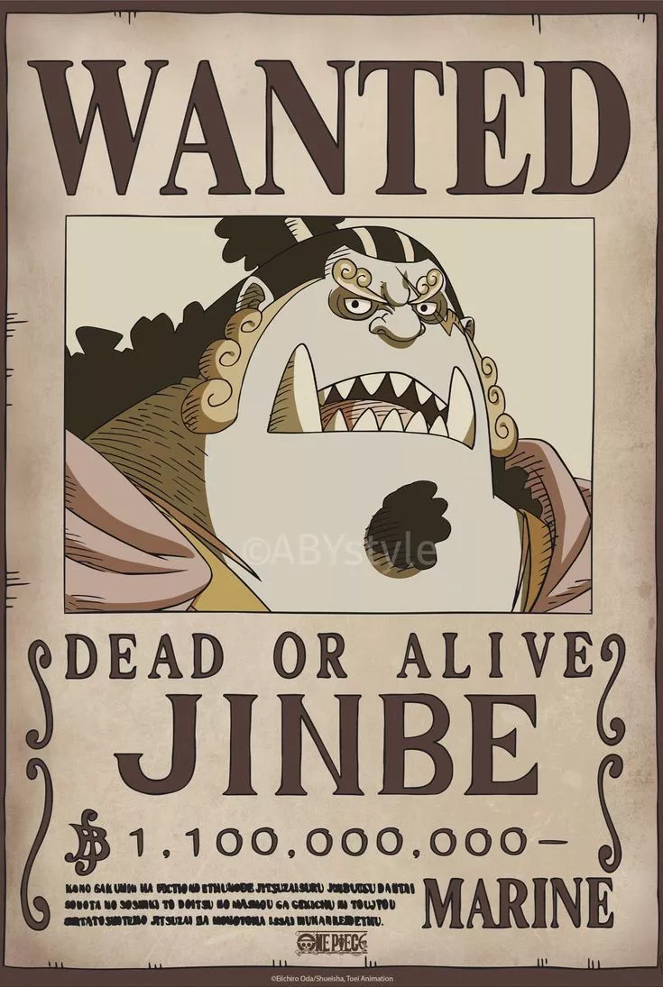 Poster One Piece Wanted Jinbe Wano 38x52cm