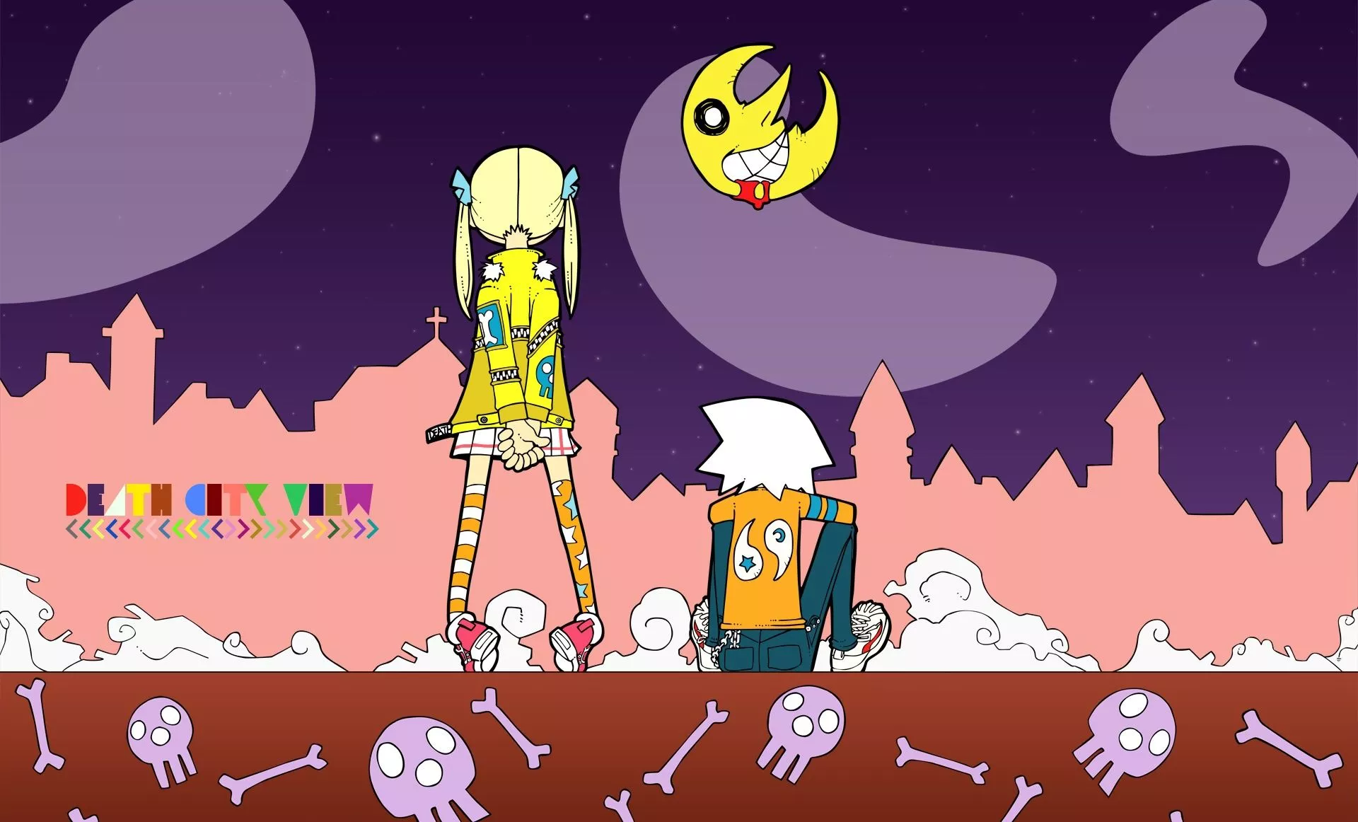 Wallpaper the city, a month, boy, girl