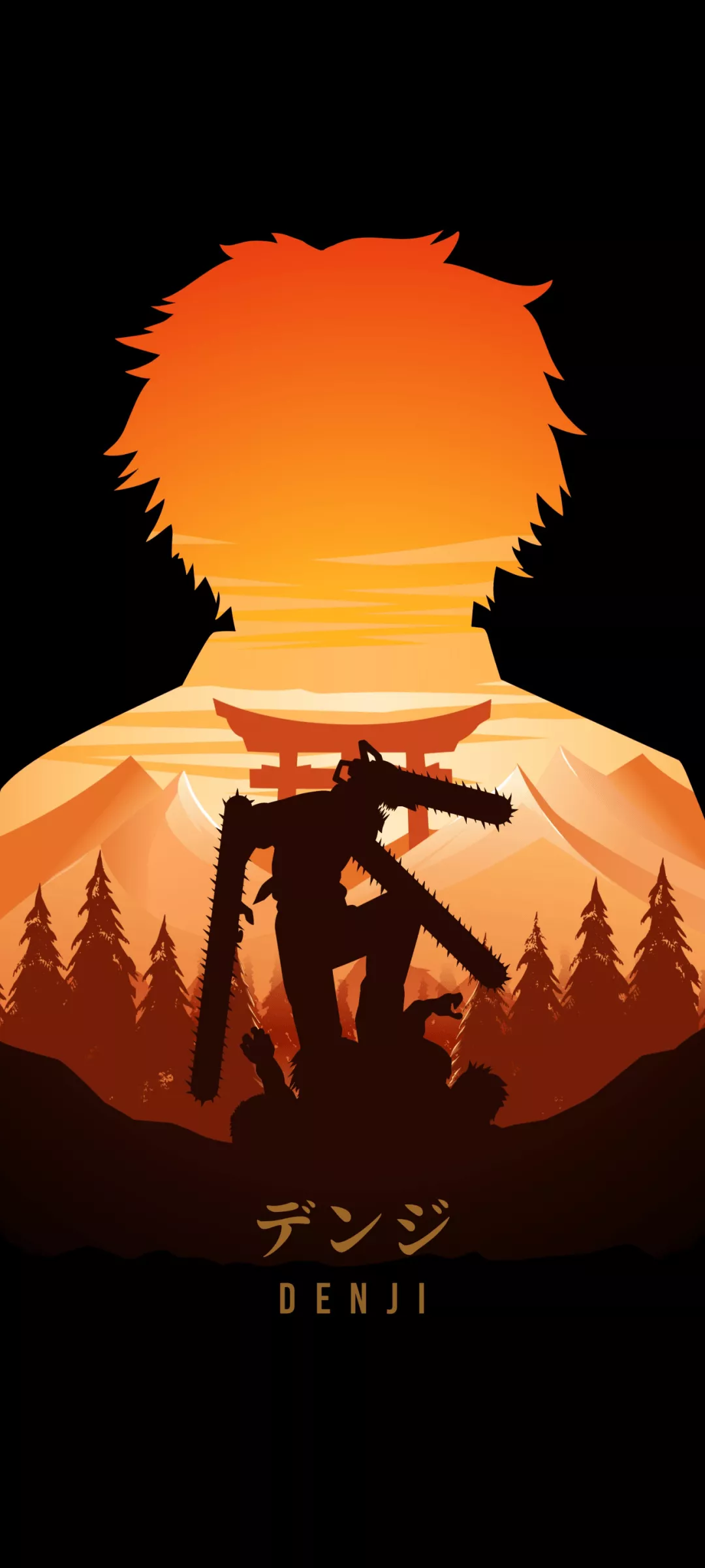 Denji Wallpaper 4K, Illustration, AMOLED