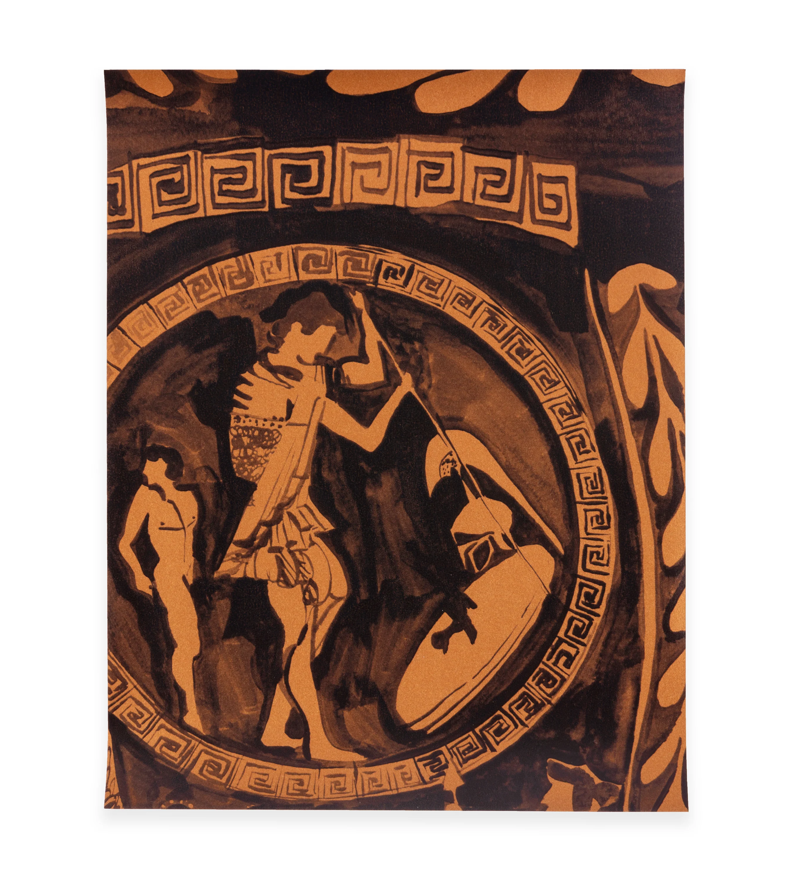 Grecian Urns on Metallic Bronze