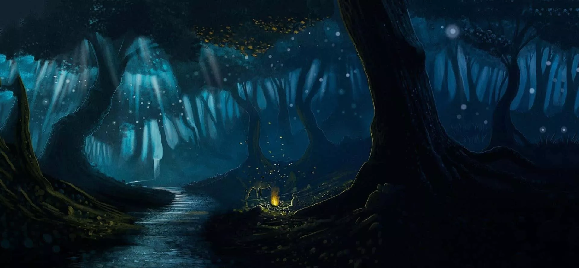 Download A cozy campfire in the forest