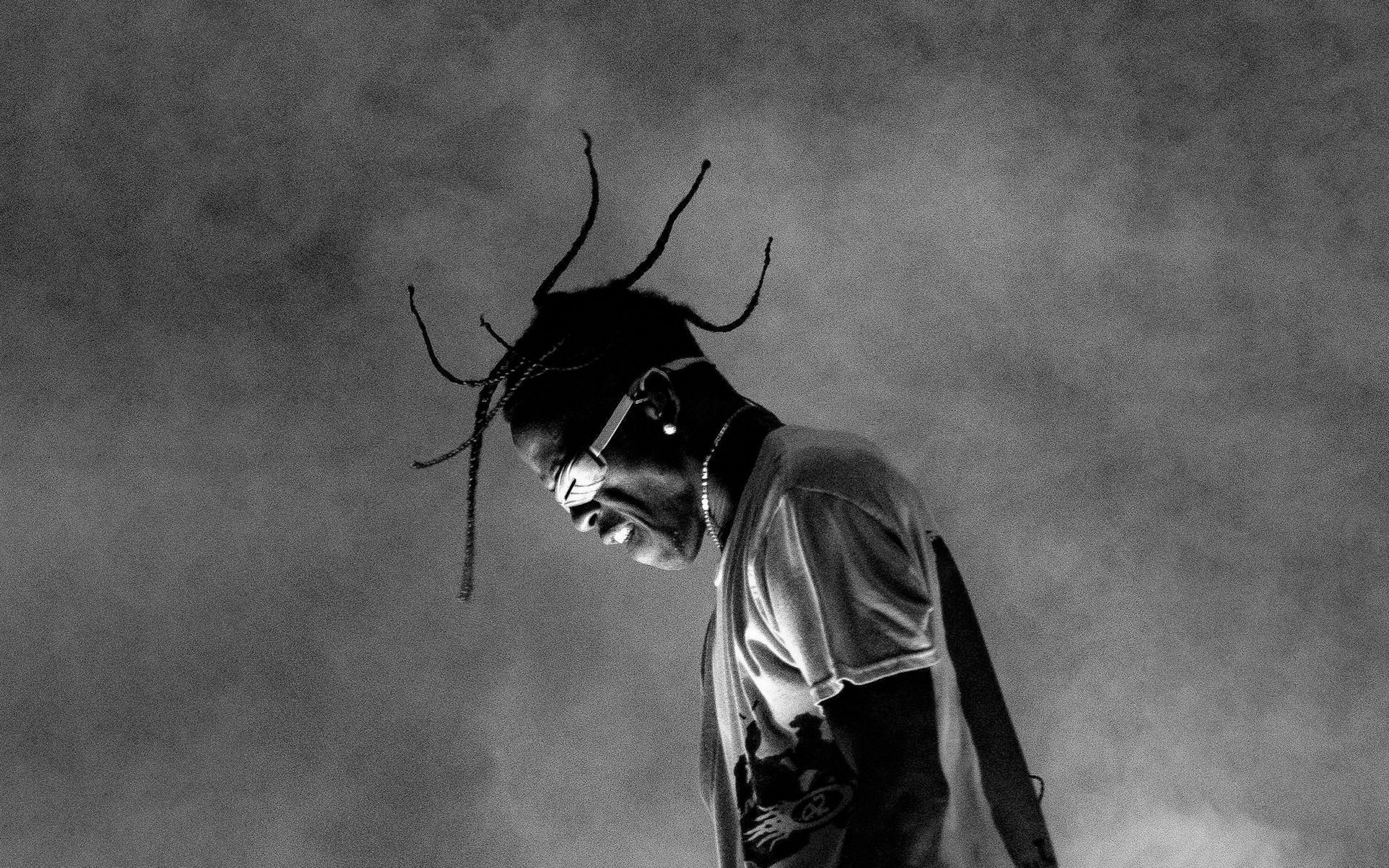 Travis Scott Wallpaper 4K, Monochrome