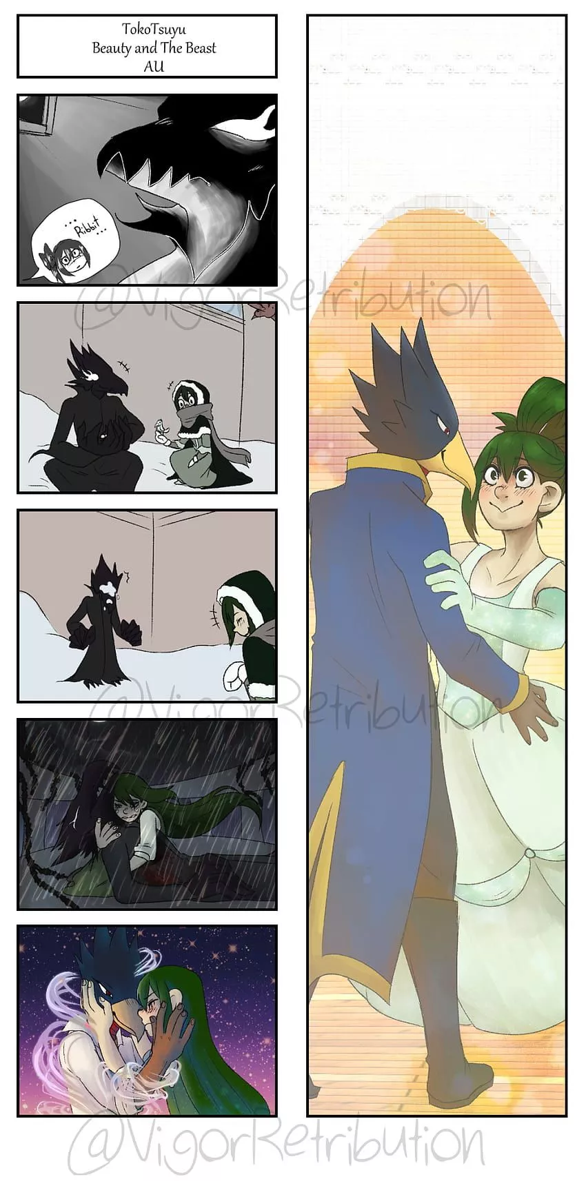 Boku no hero academia tokoyami x tsuyu