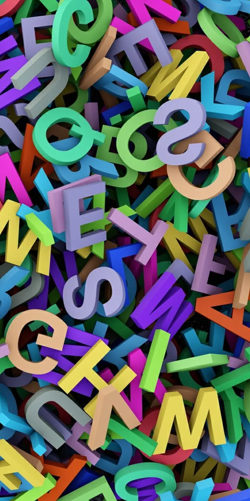 ABC, 3D, alphabet, colorful, HD phone