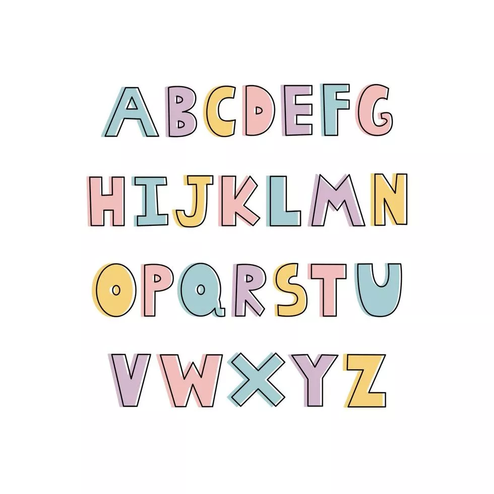 Fonts ABC symbols children's cartoon