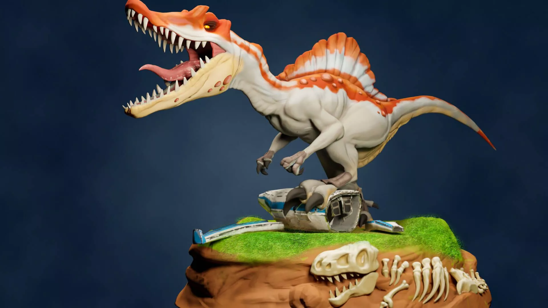 Stylized Spinosaurus model