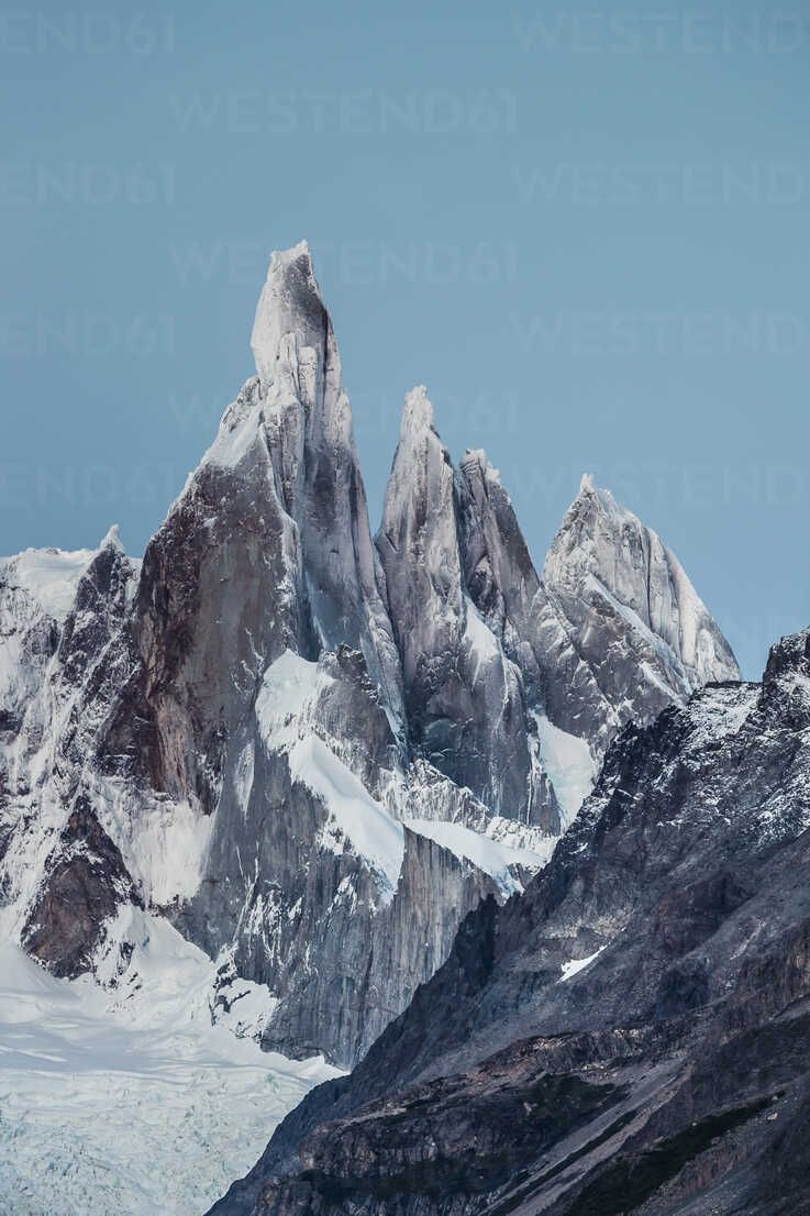 Blue sky over Cerro Torre and Fitz Roy