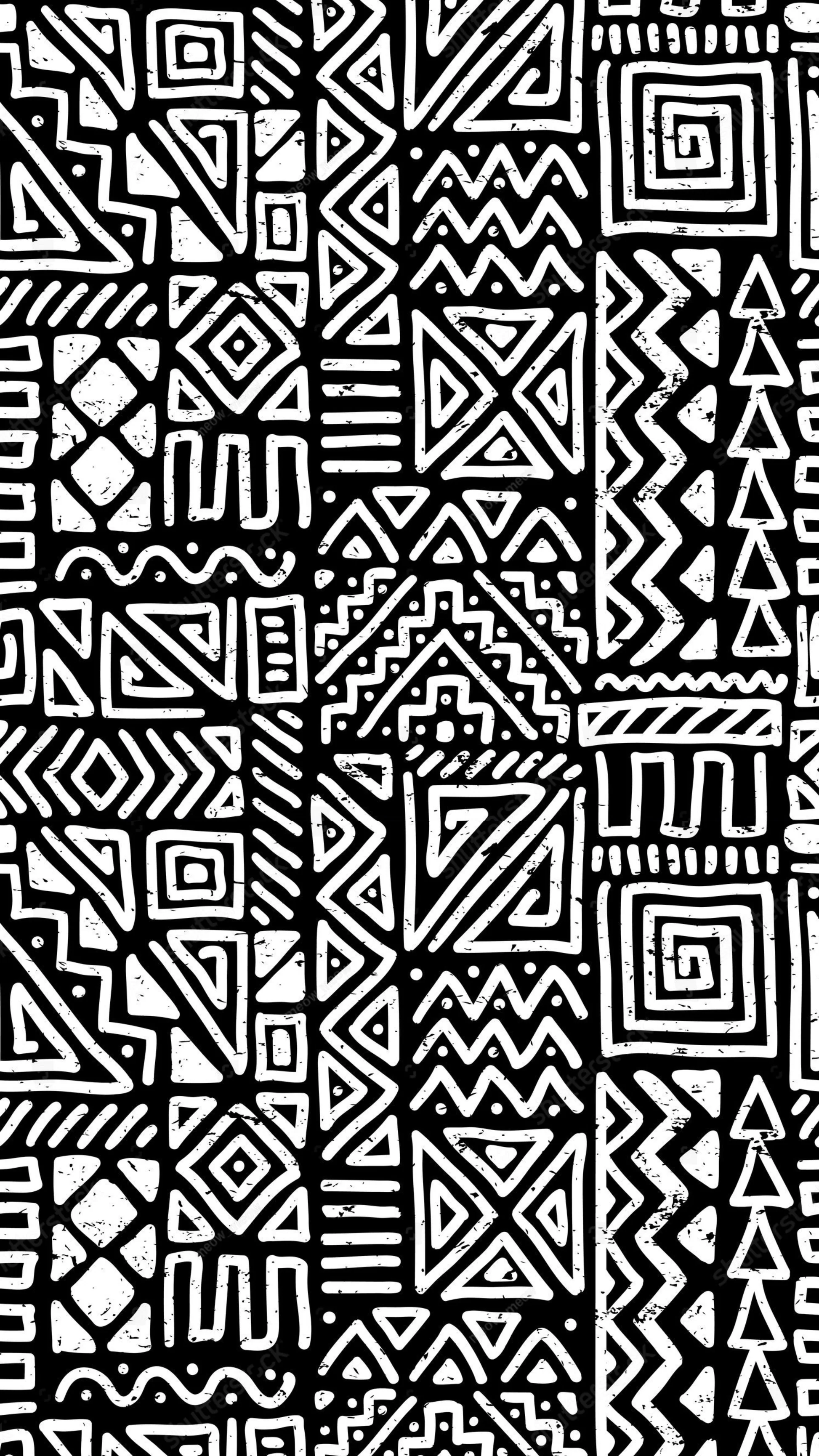 Black & White African Geometric Print
