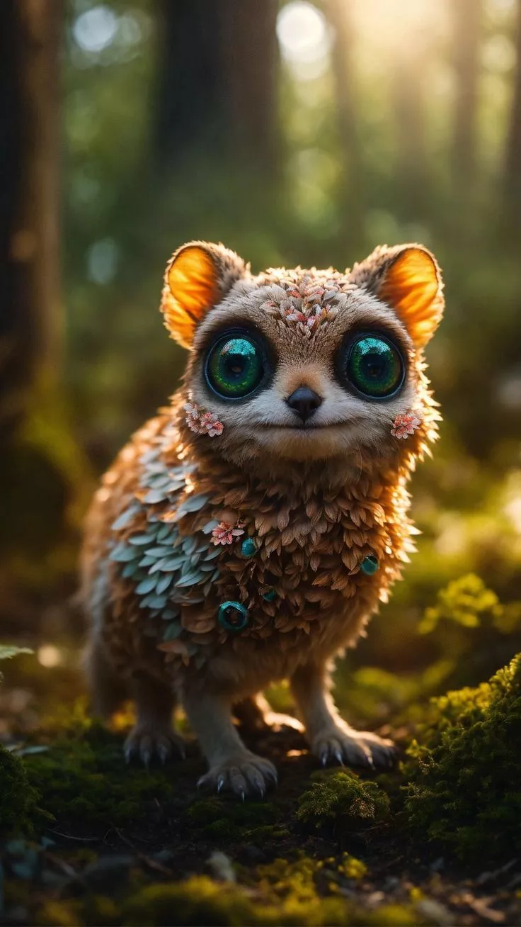 Wallpaper animal, trees, forest, ai, art, AI 4K by ▫️◽QHD◽▫️. Download wallpaper animal, trees, forest, ai, art for free