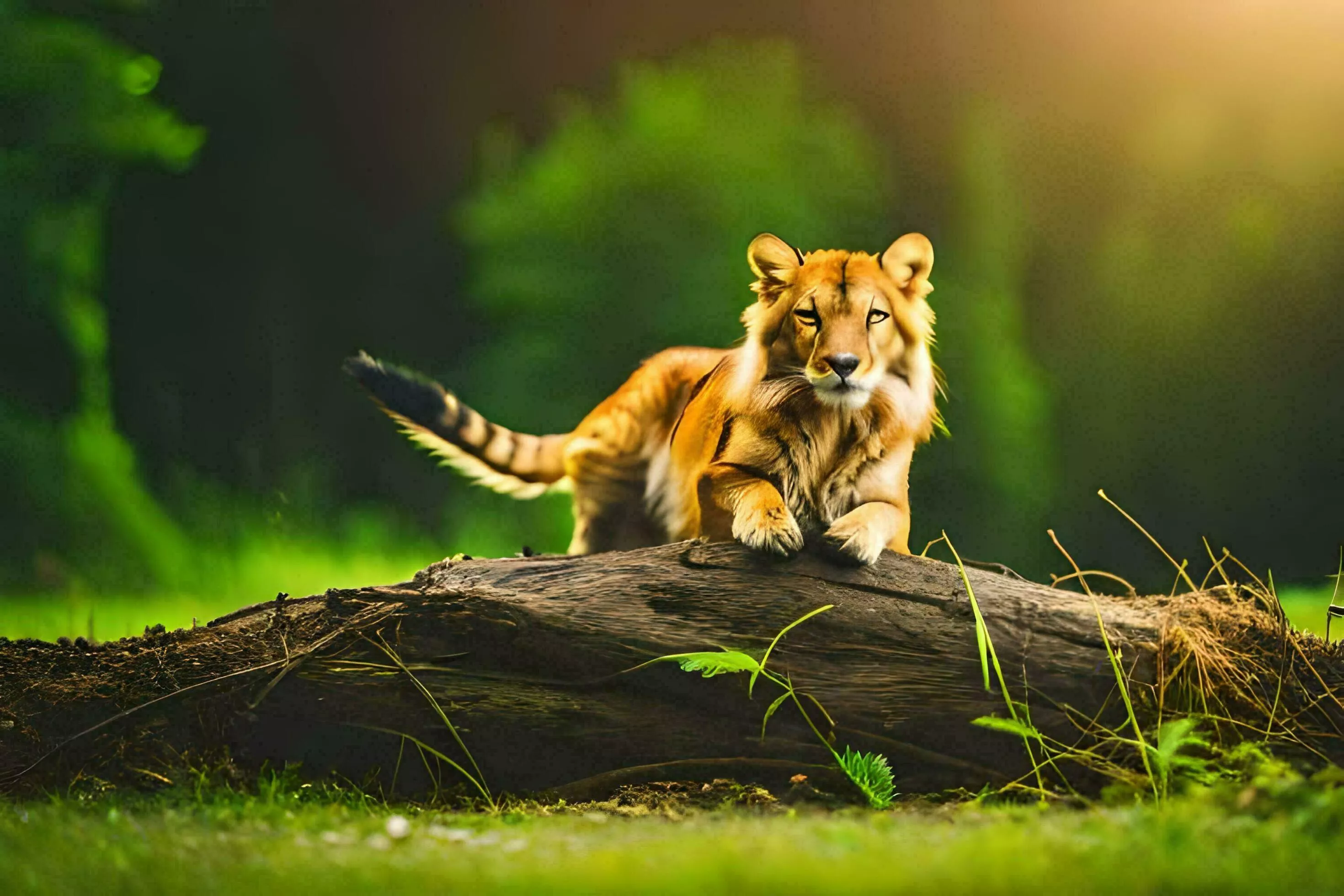 photo wallpaper the forest, tiger
