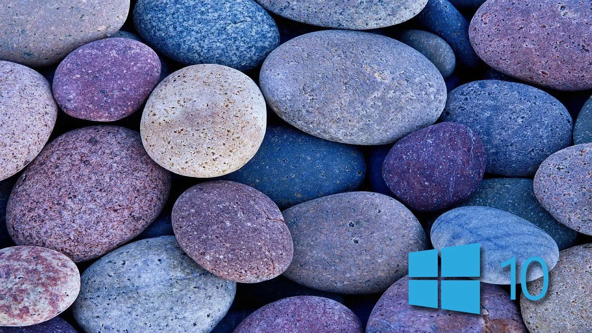 Windows 10 on blue rocks [3] wallpaper