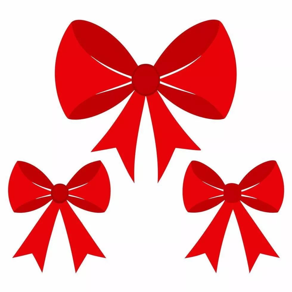 red bows on a white background