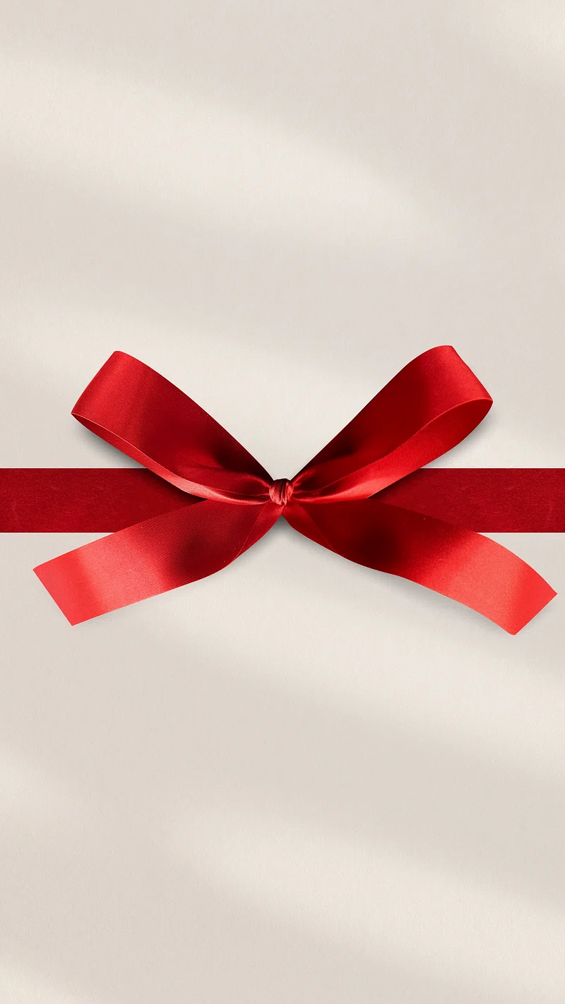 Christmas red ribbon iPhone wallpaper
