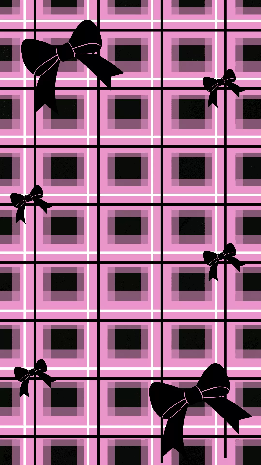 Black Pink Cream Illustrated Coquette