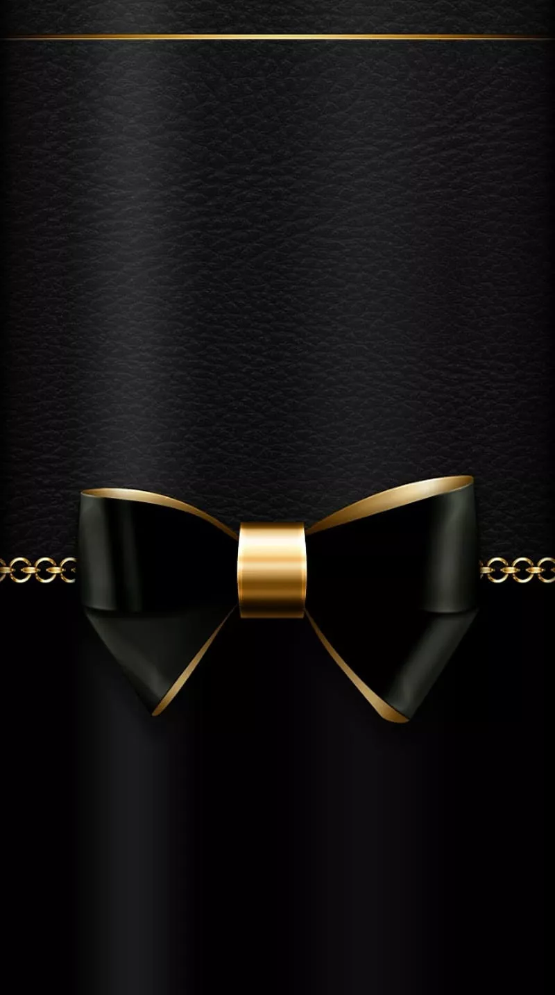 HD black and gold bow wallpaper