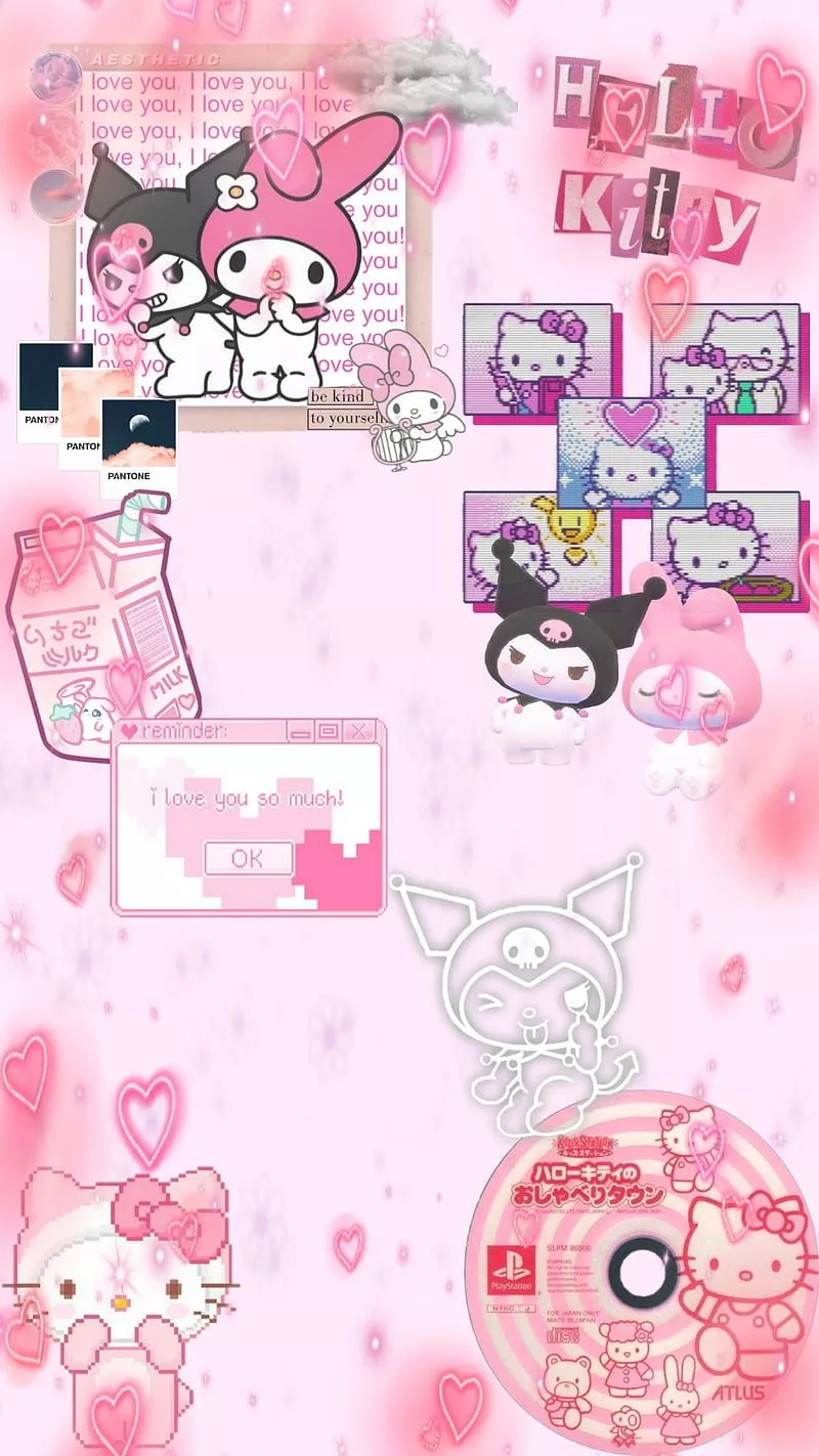 Hello kitty, aesthetic, pastel, pink