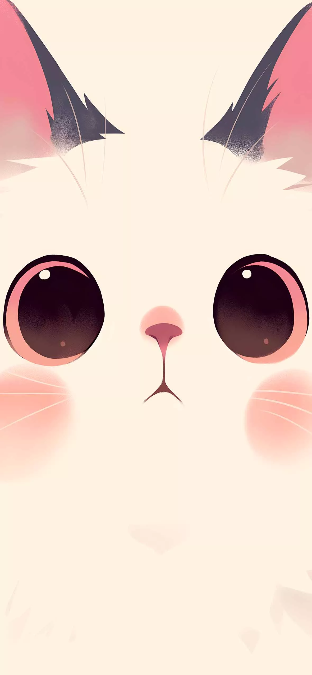 Cute Kitty Face Minimalist Wallpaper