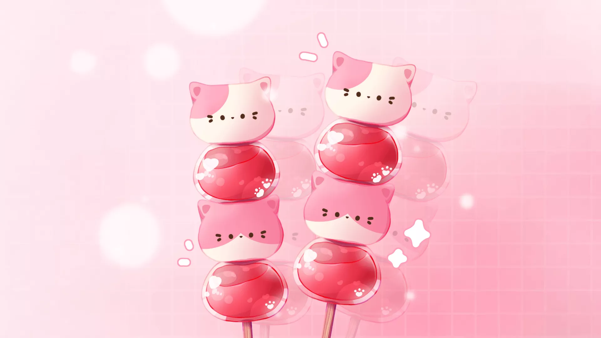 Kawaii Wallpaper 4K, Candy, Pink aesthetic