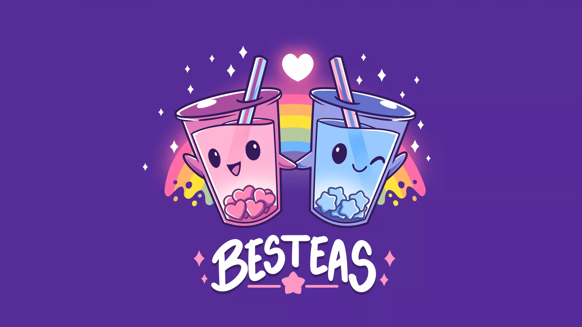 Kawaii bubble tea Wallpaper 4K, Love