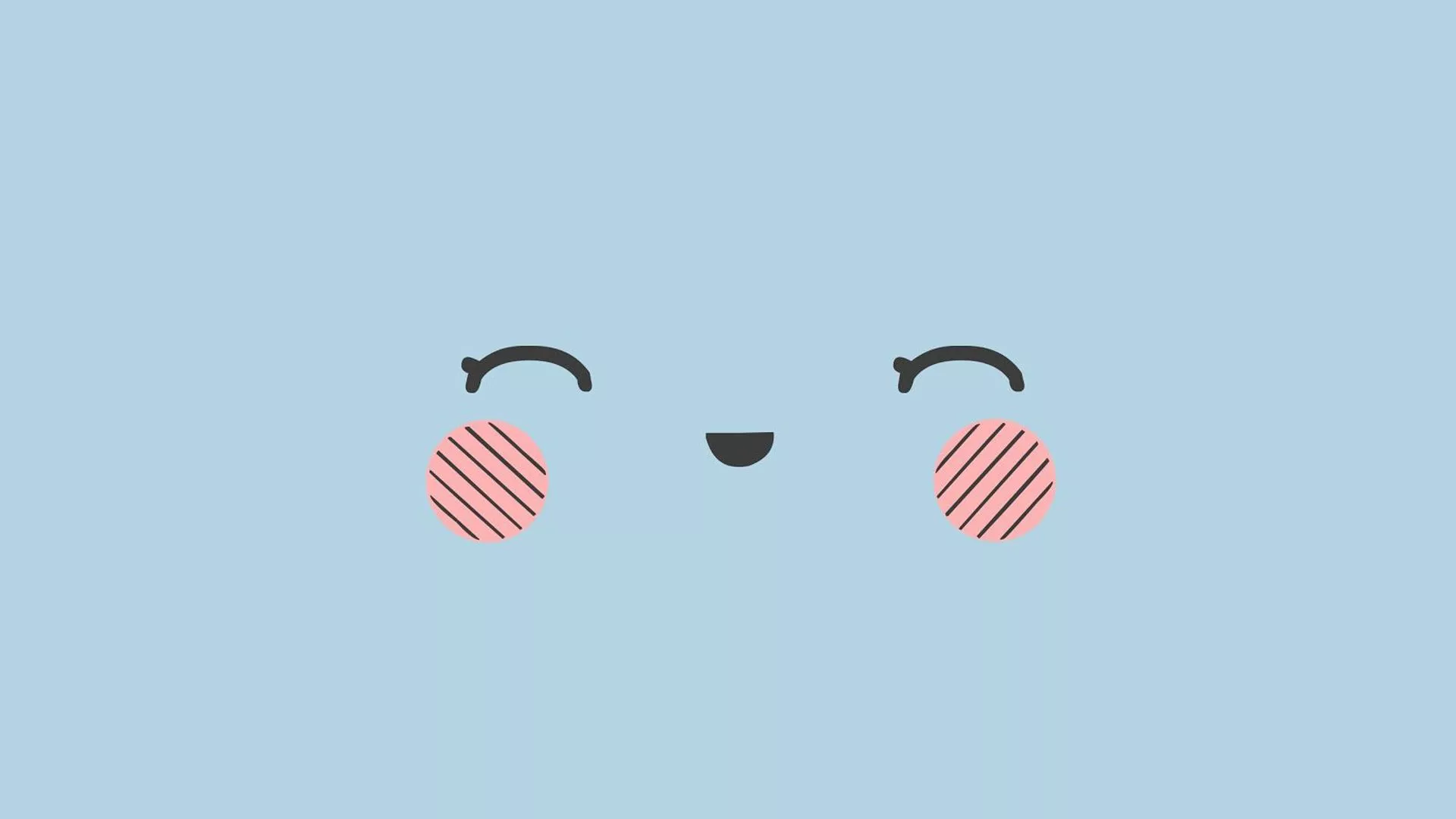 Kawaii Face With Blue Background HD