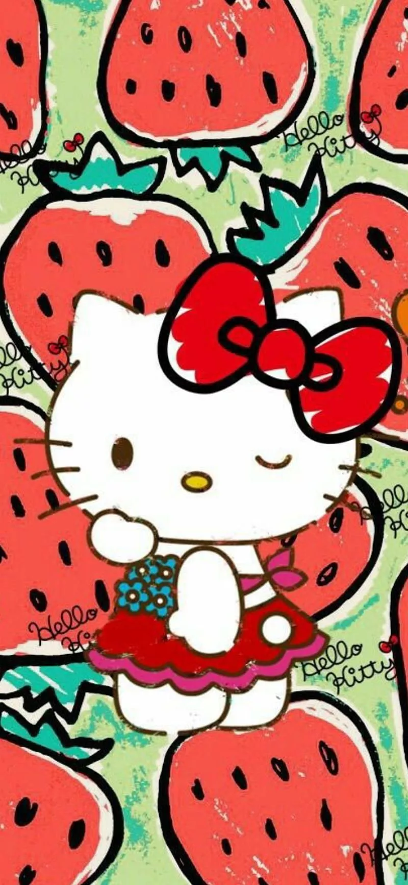 Hello kitty, symbol, themes, HD phone