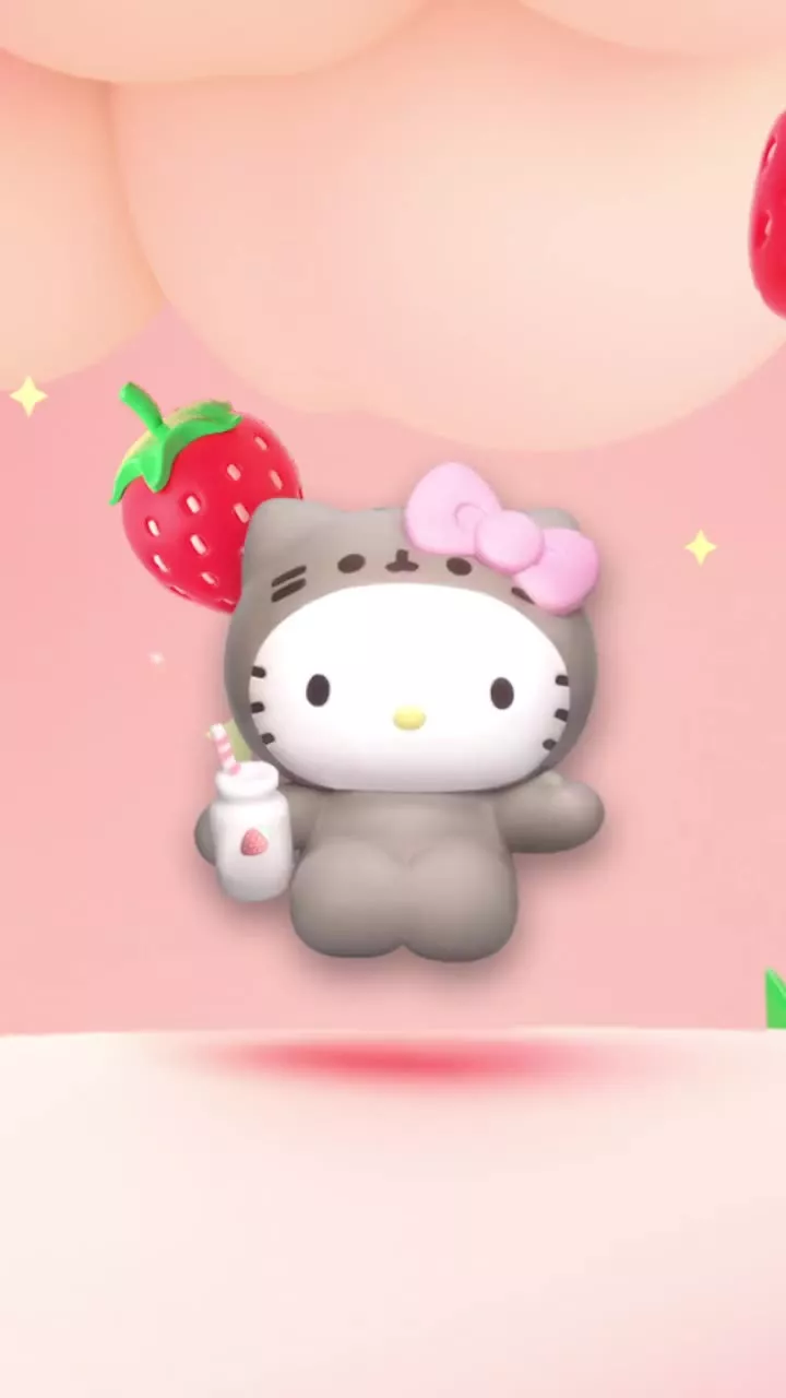 Hello Kitty With Strawberry Cocktail