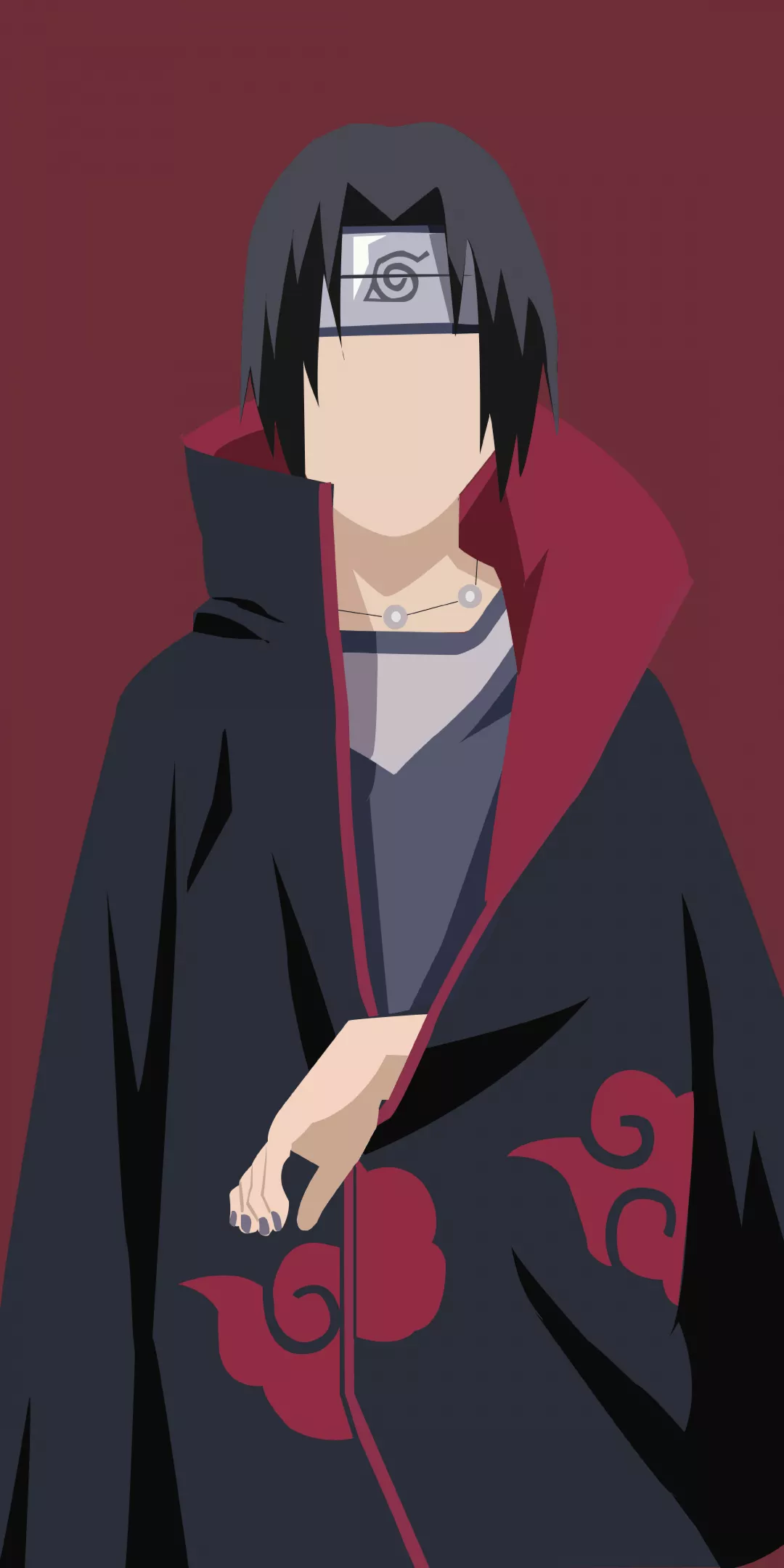 Itachi Uchiha Wallpaper 4K, Faceless, Naruto, Minimal art, 5K