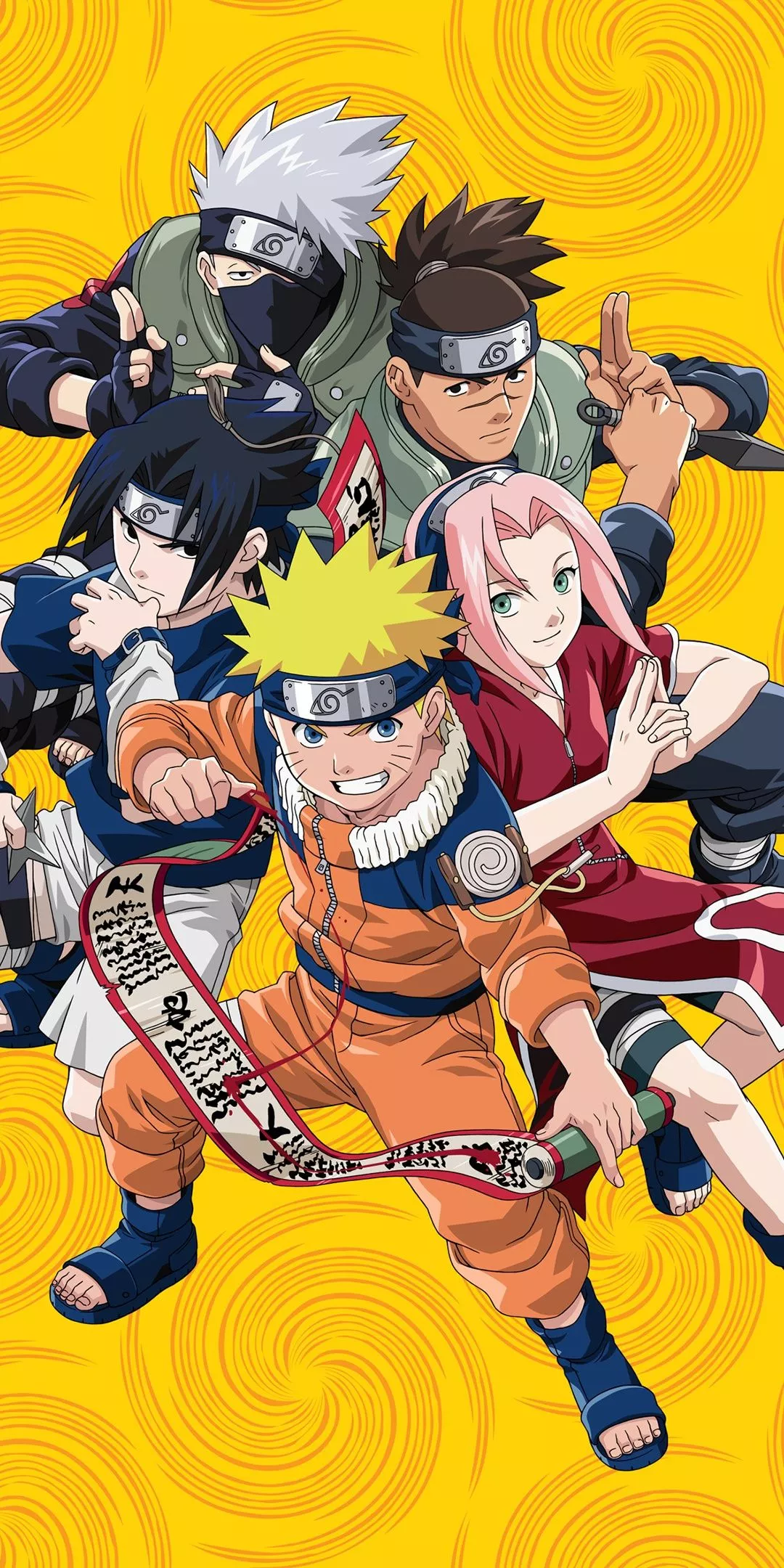 Naruto Team 7 Wallpaper 4K, Yellow