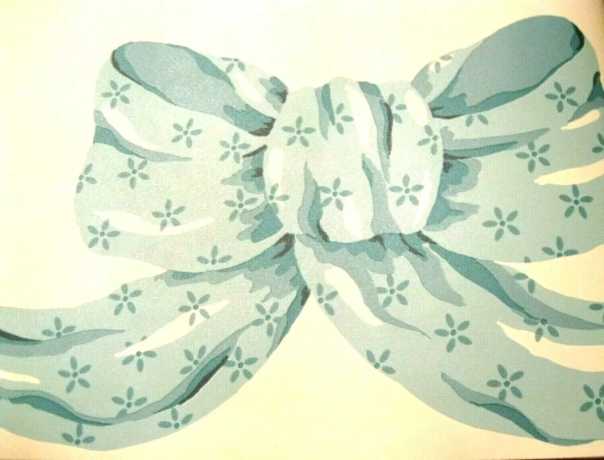 Wallpaper Border Large Teal Blue Bow