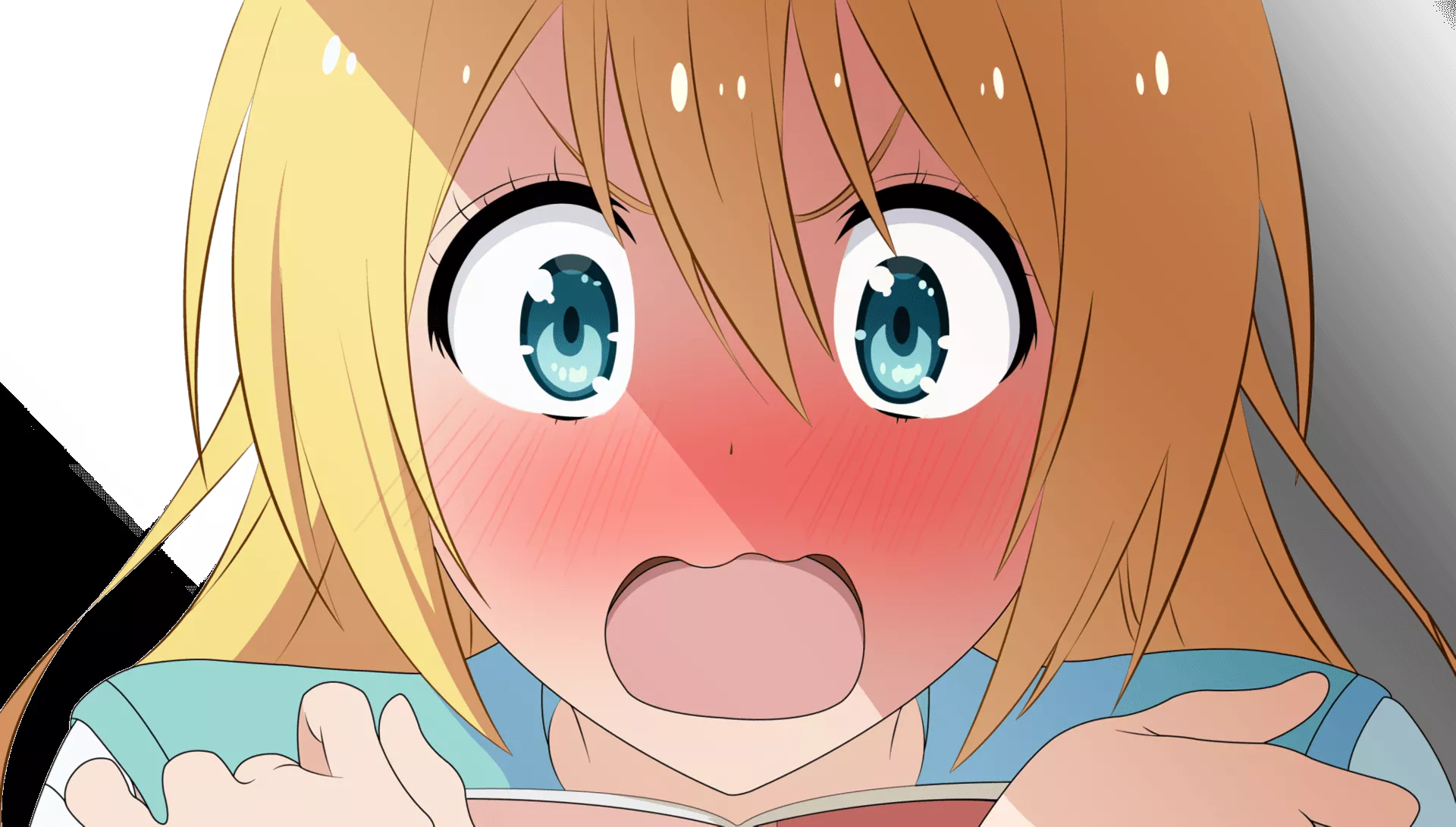 Anime Girl Blushing PNG Image with No