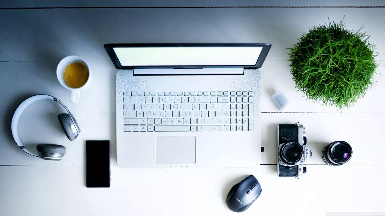 Laptop, Internet, Music, Headphones