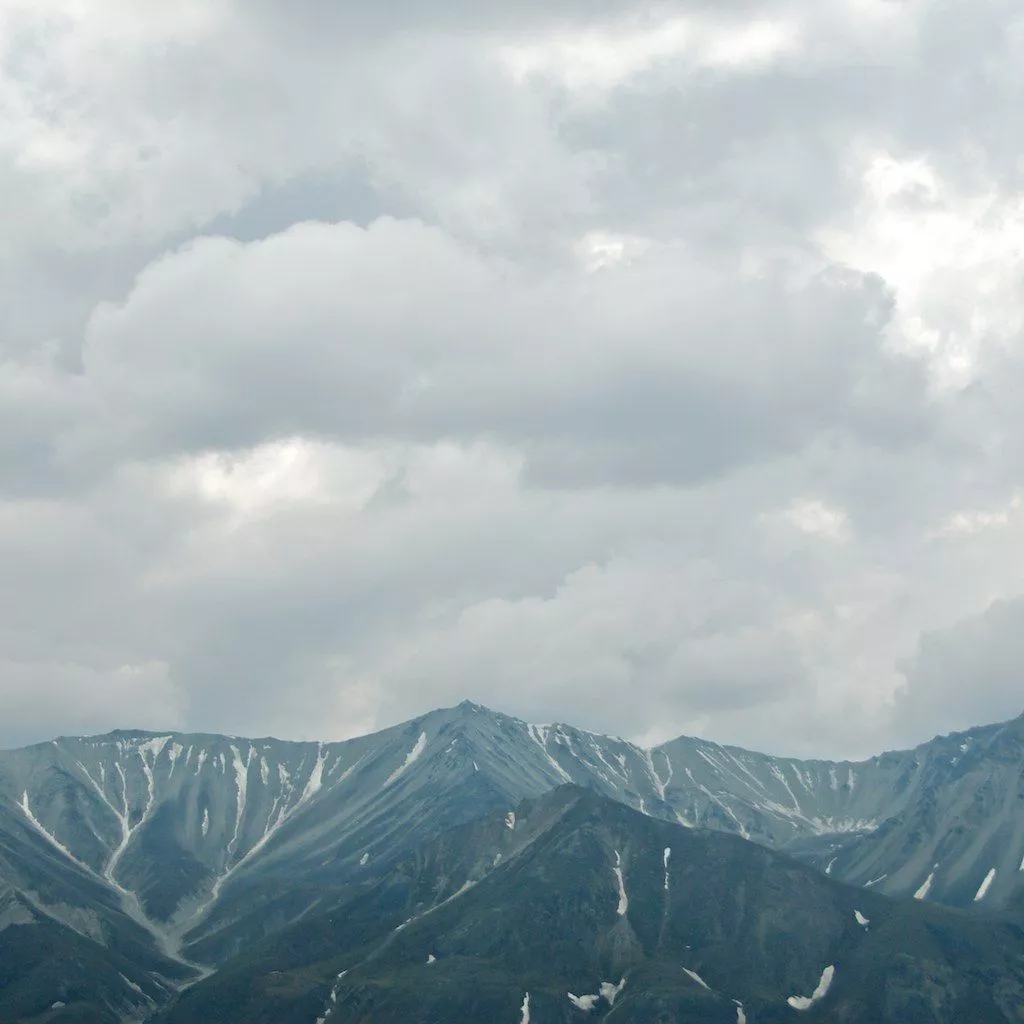 Cloudy Mountain Landscape iPad wallpaper