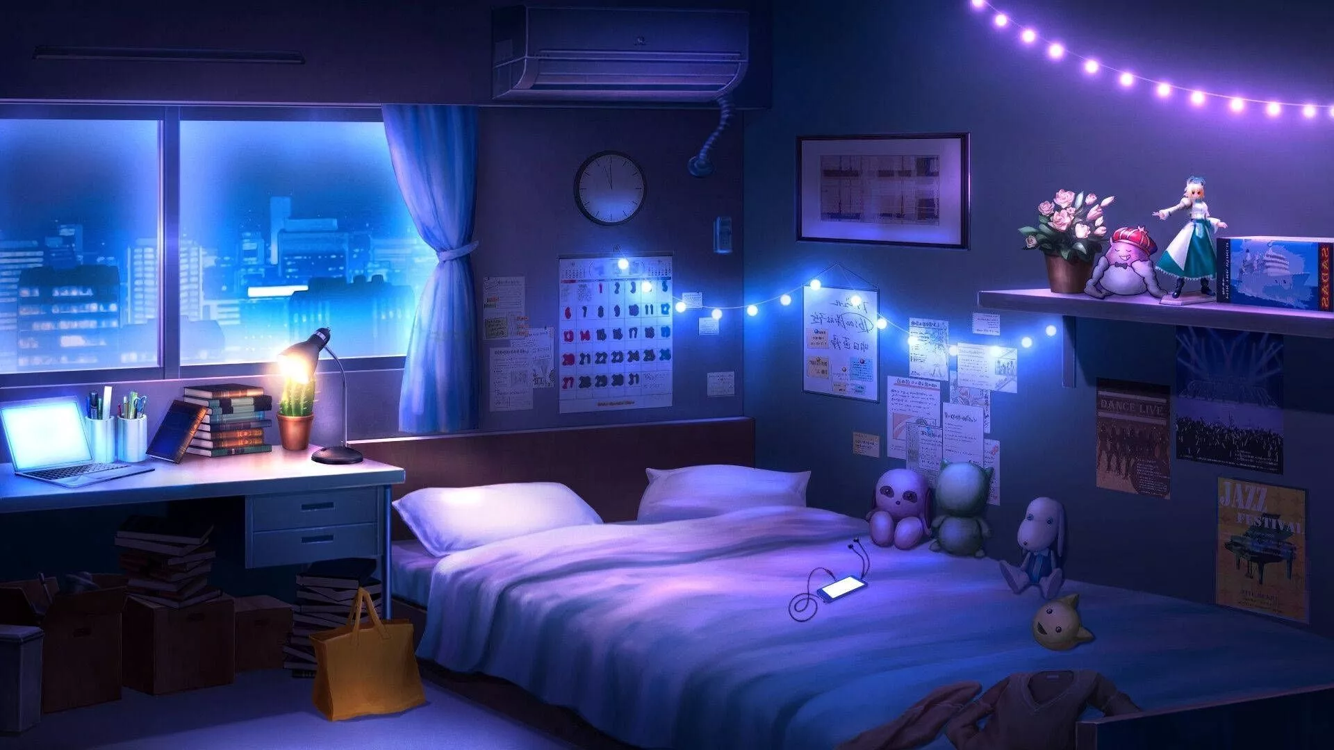 Glowing anime room