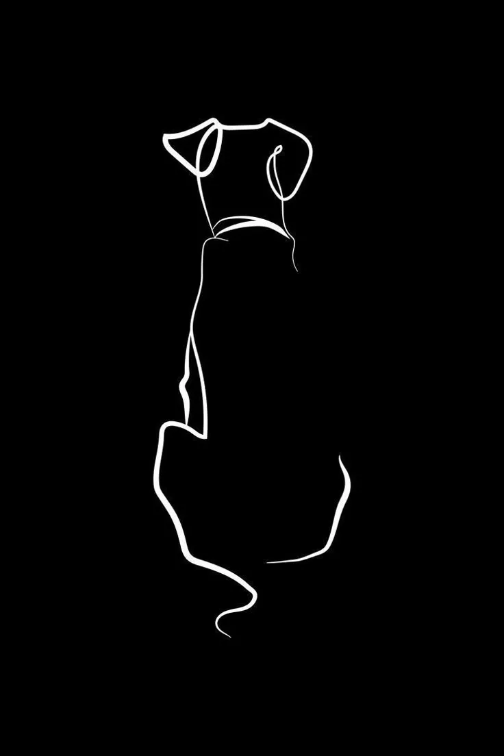 Minimalist drawing, Dog drawing, Dog