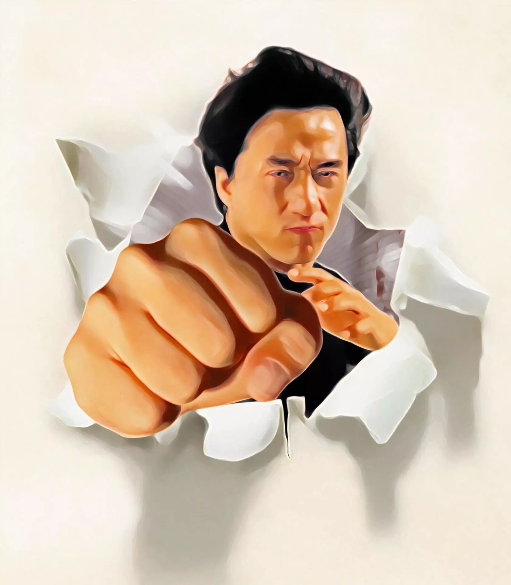 Jackie Chan Executing A Powerful Punch
