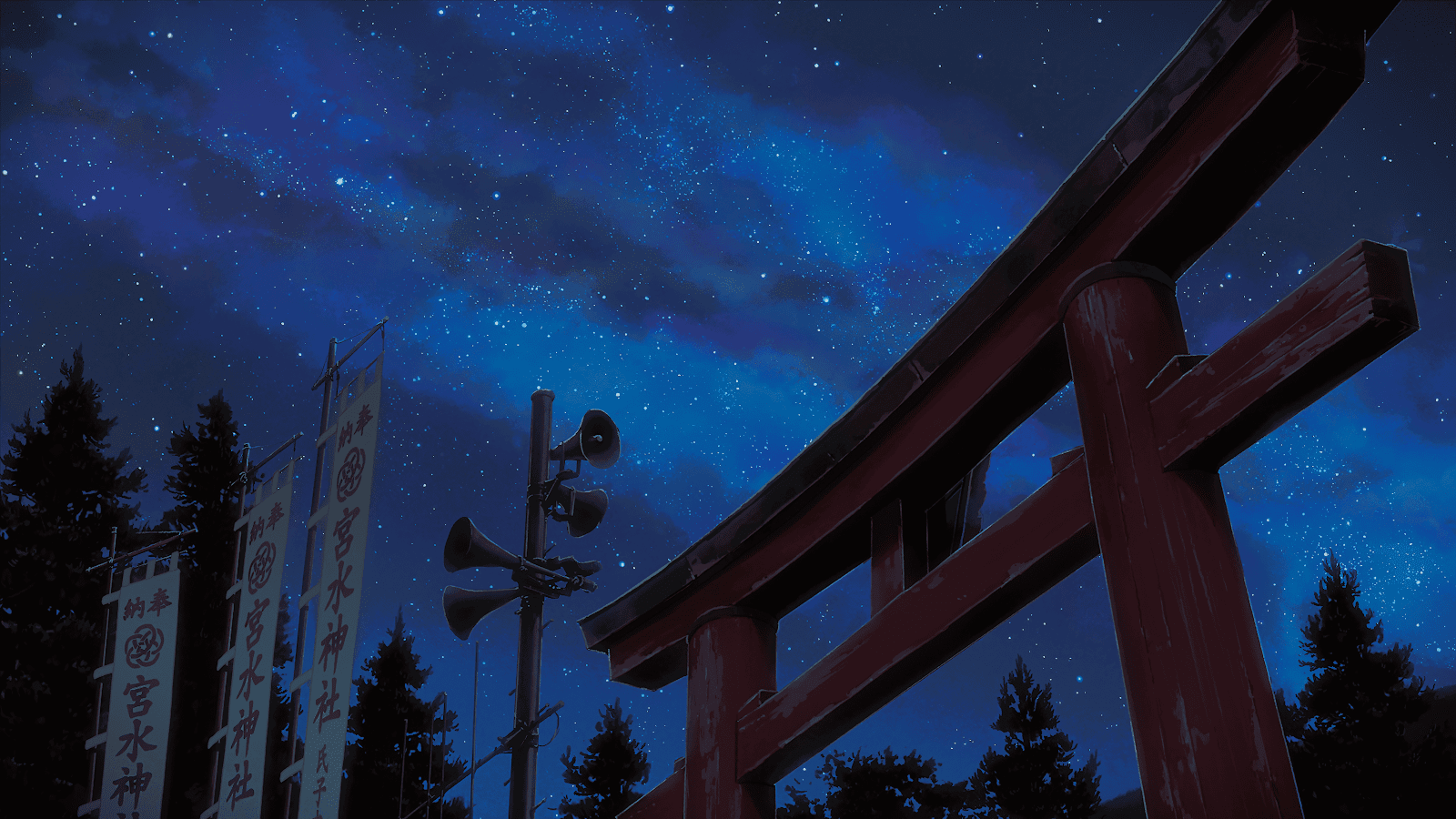 Japanese Shrine, Anime Art 4K