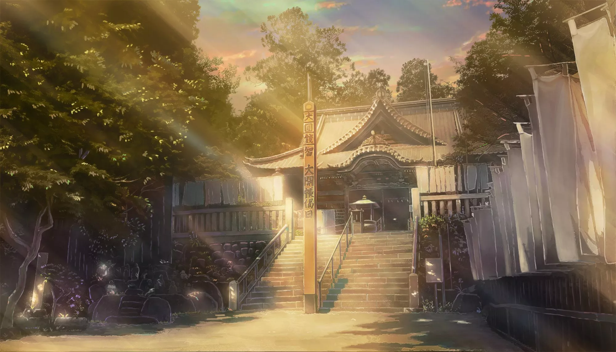 HD desktop wallpaper: Anime, Temple