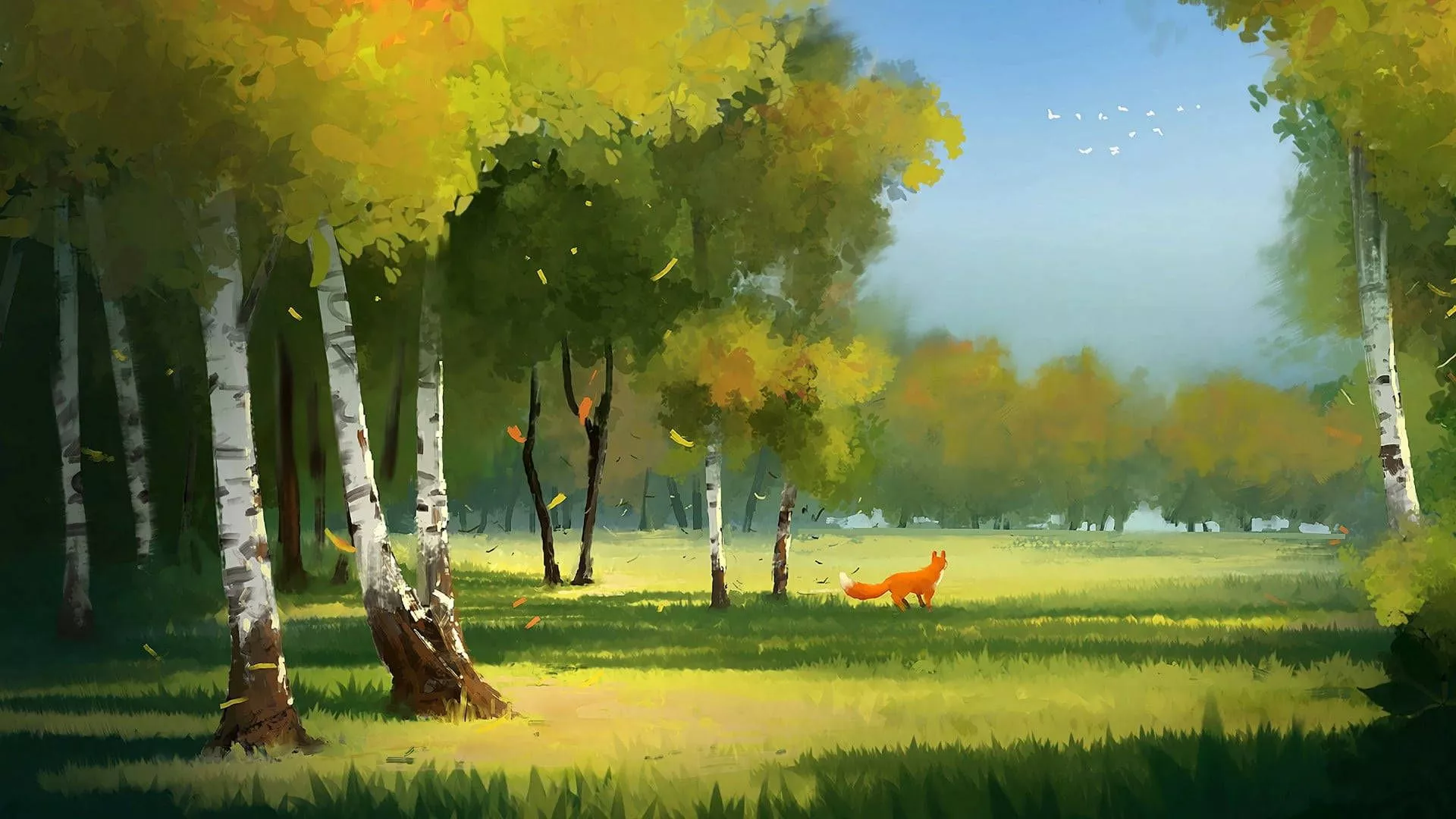 Forest Painting Desktop Wallpaper