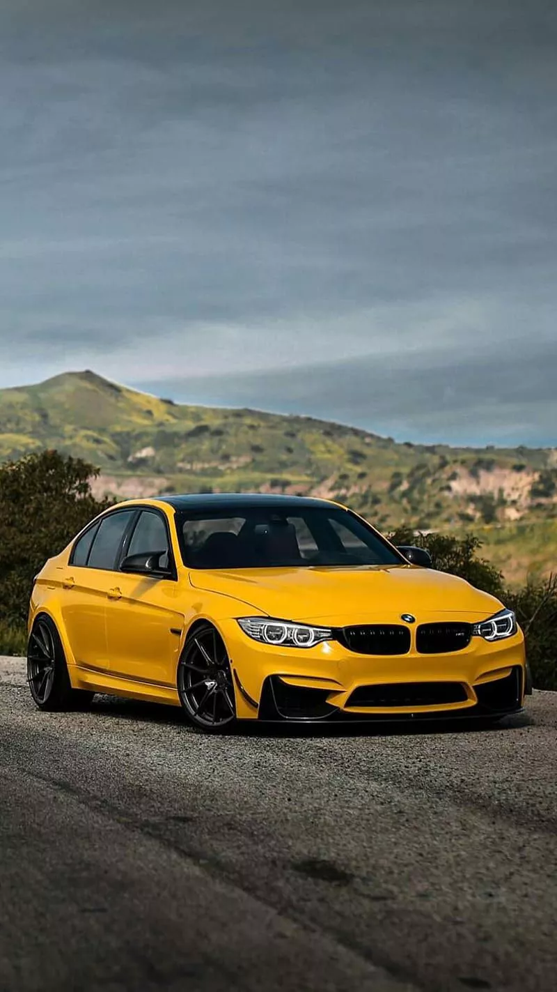 HD bmw m3 sedan yellow wallpaper