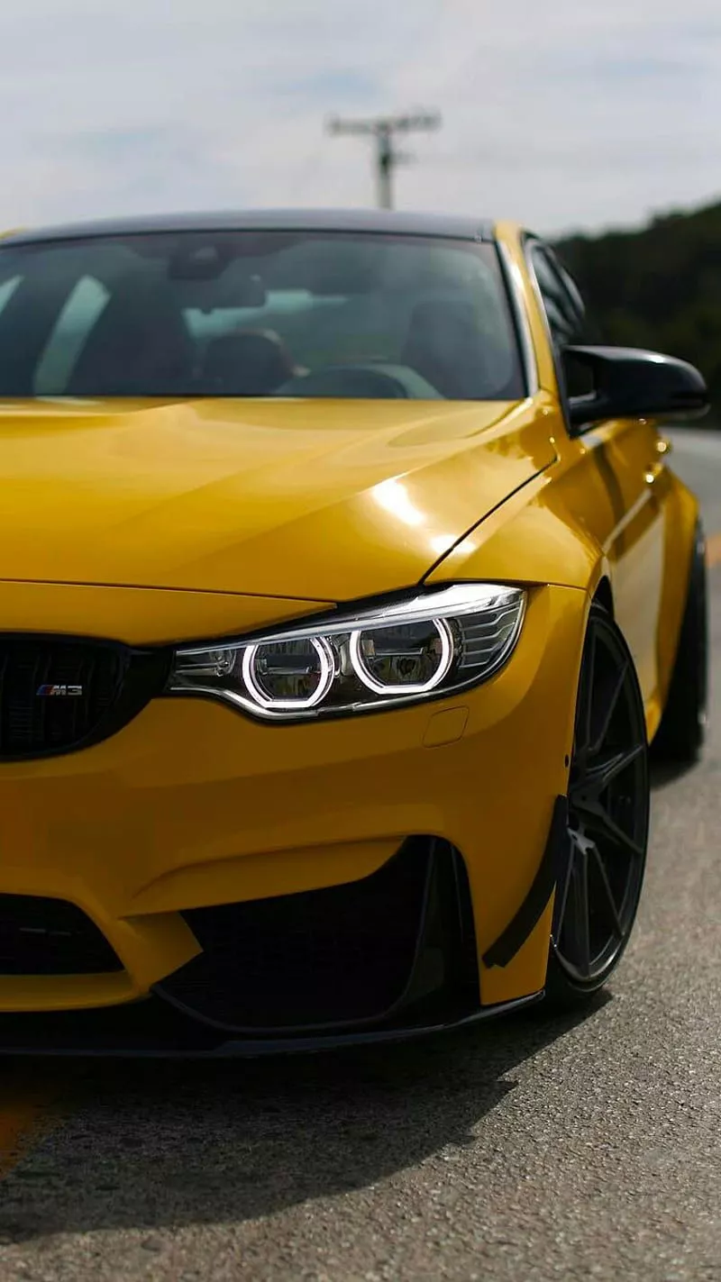 HD bmw m3 sedan yellow wallpaper