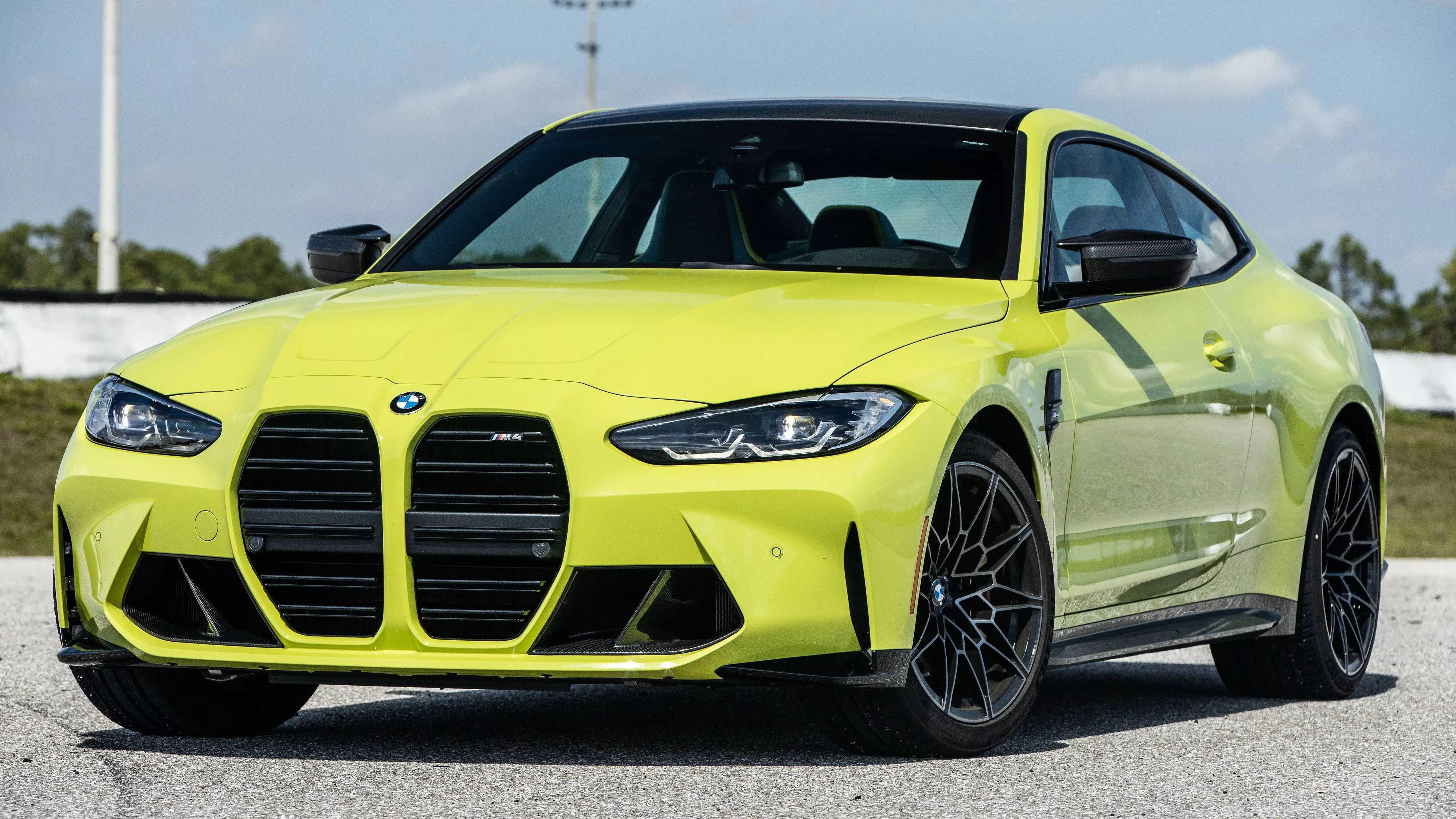 Yellow 2021 BMW M4 Coupe 2 4K 5K HD