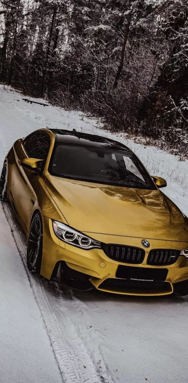 Golden BMW M3 Wallpaper for Your Phone