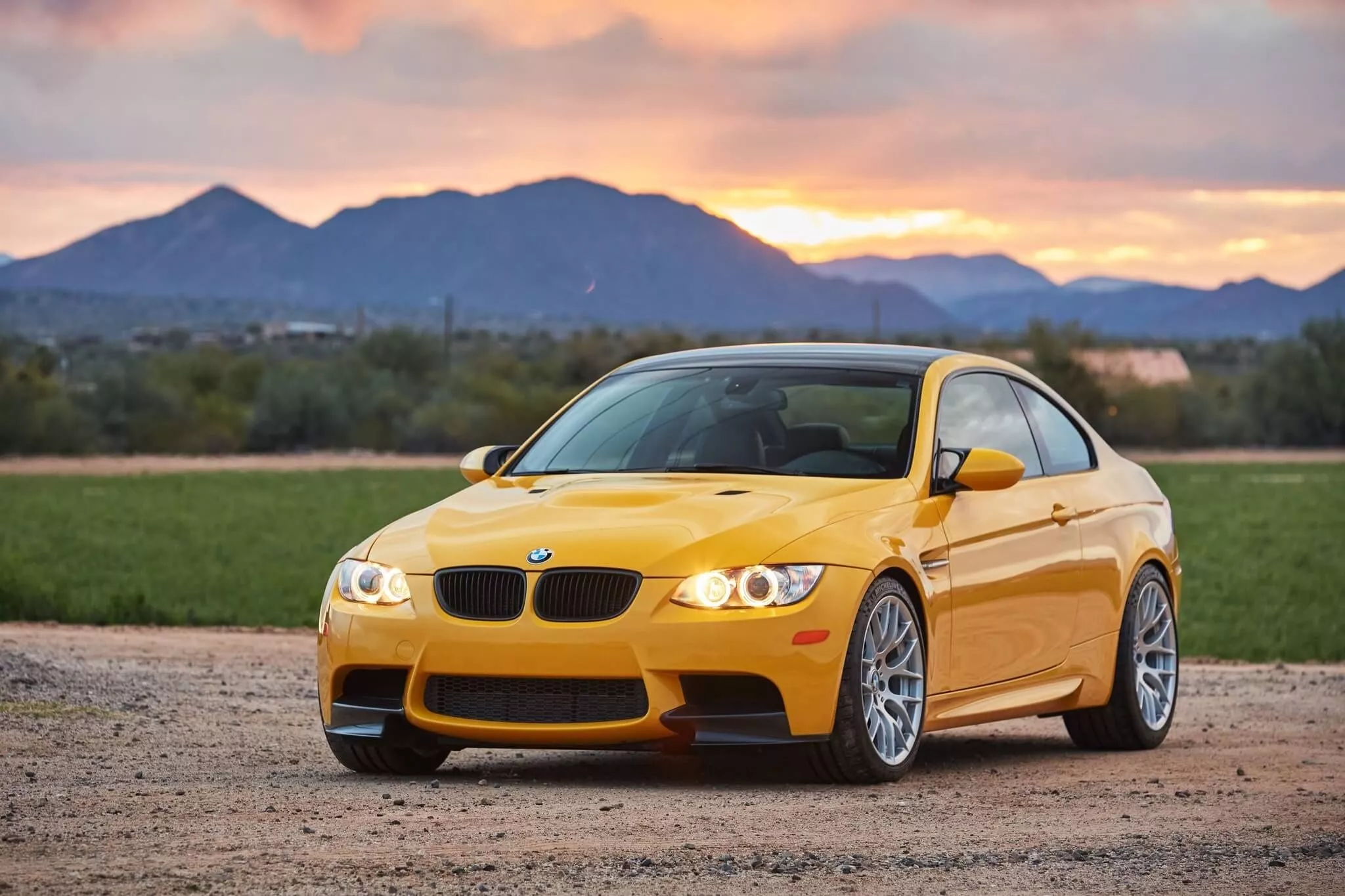 Wallpaper Yellow, E92, M3 Competition