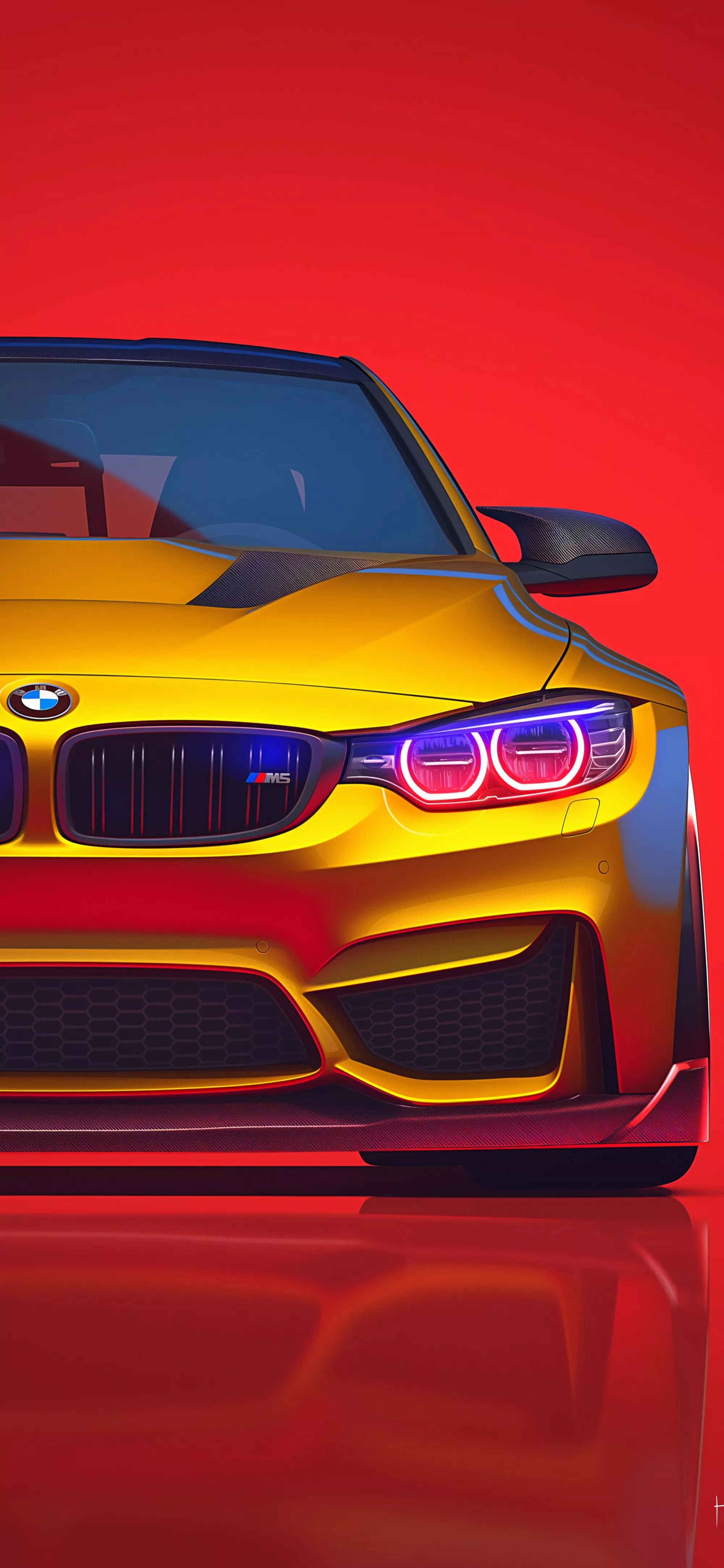 BMW M3 F80 Yellow Sportscar Wallpaper
