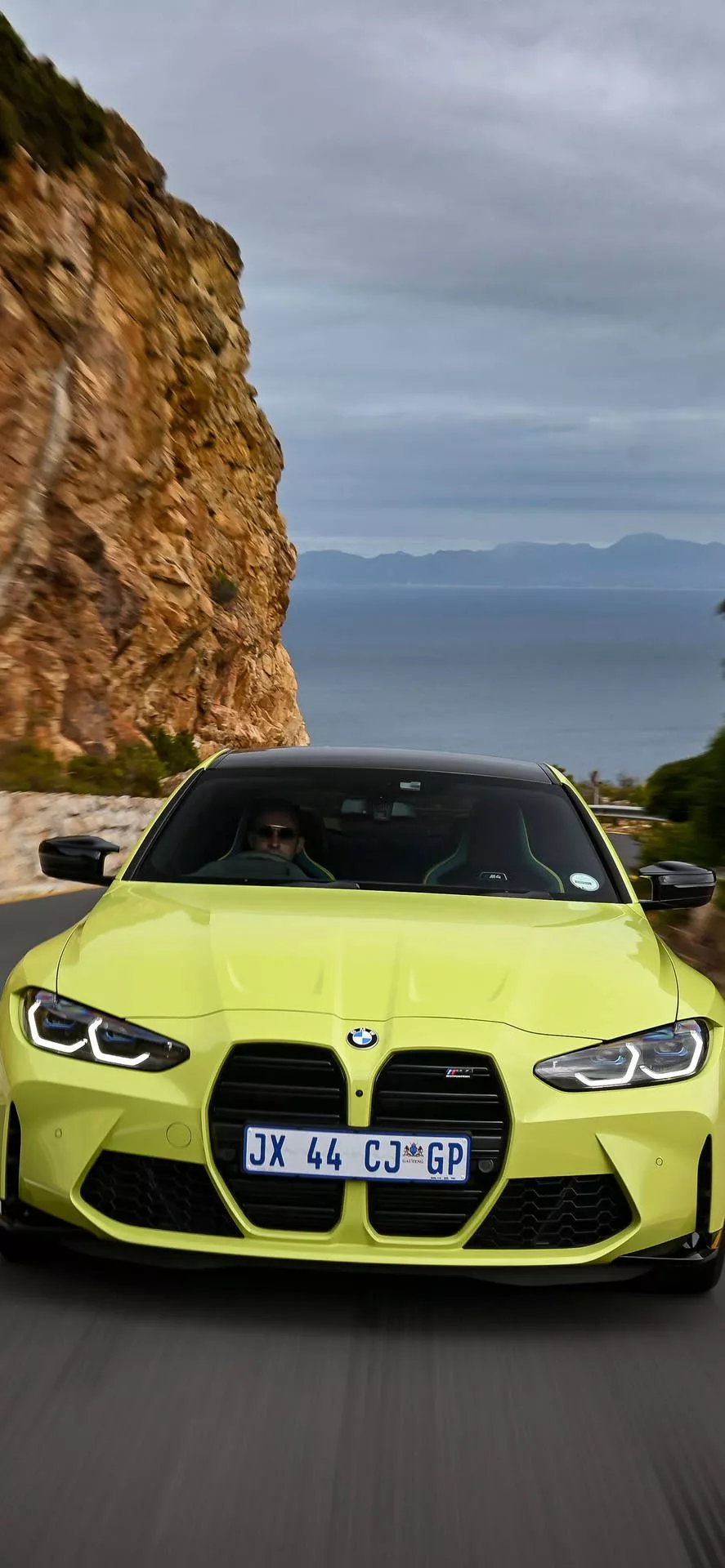Yellow Bmw M In A Hillside Road